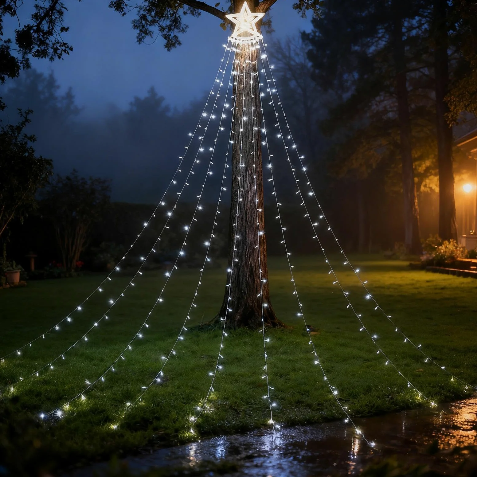 Guirnalda Solar Navidad 3.35 m Robusta - Luces LED impermeabili Outdoor Ho