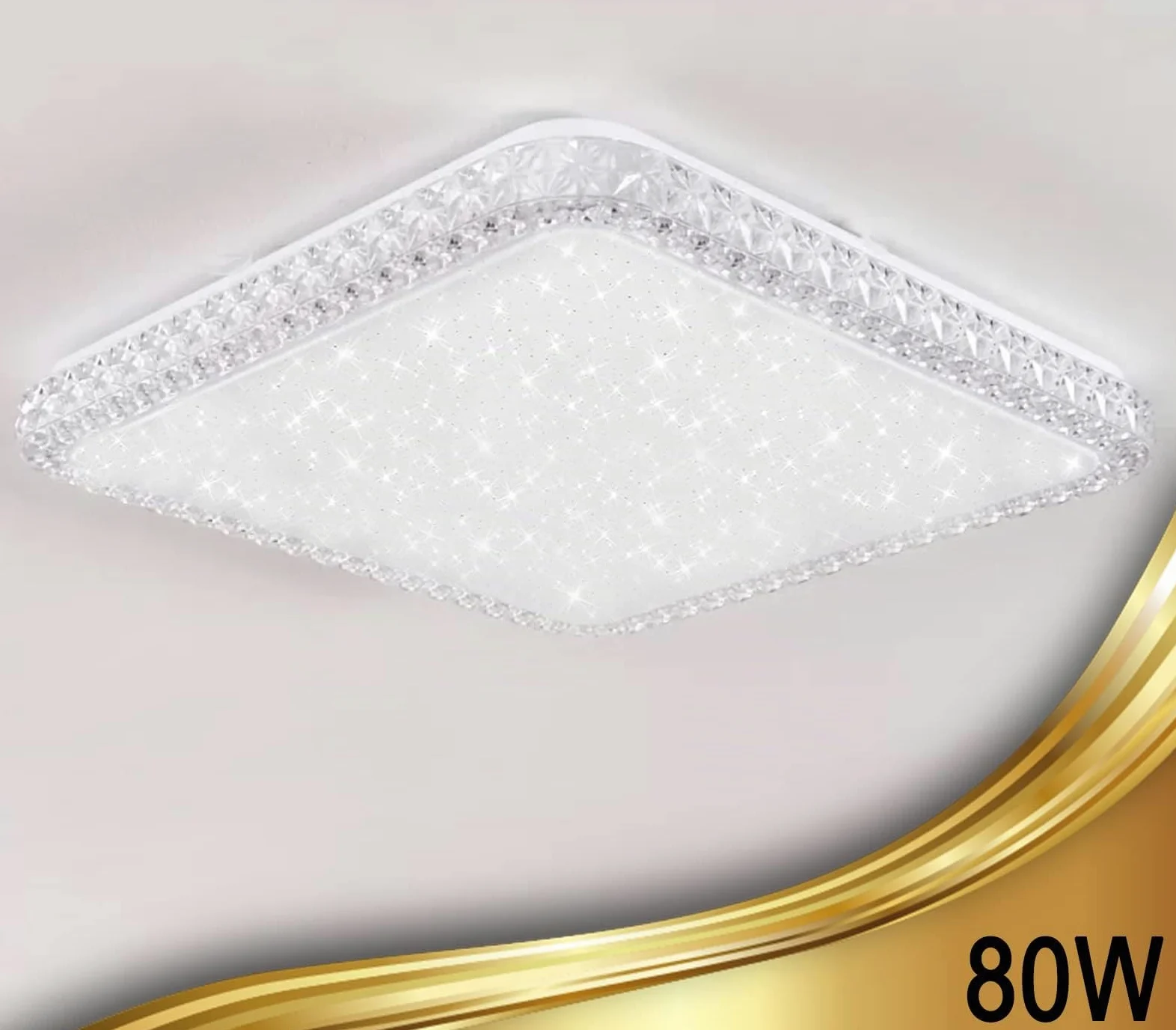 CLICLED Plafoniera LED Da Soffitto Quadrata 80W Luce Fredda Effetto Cielo Stellato 806