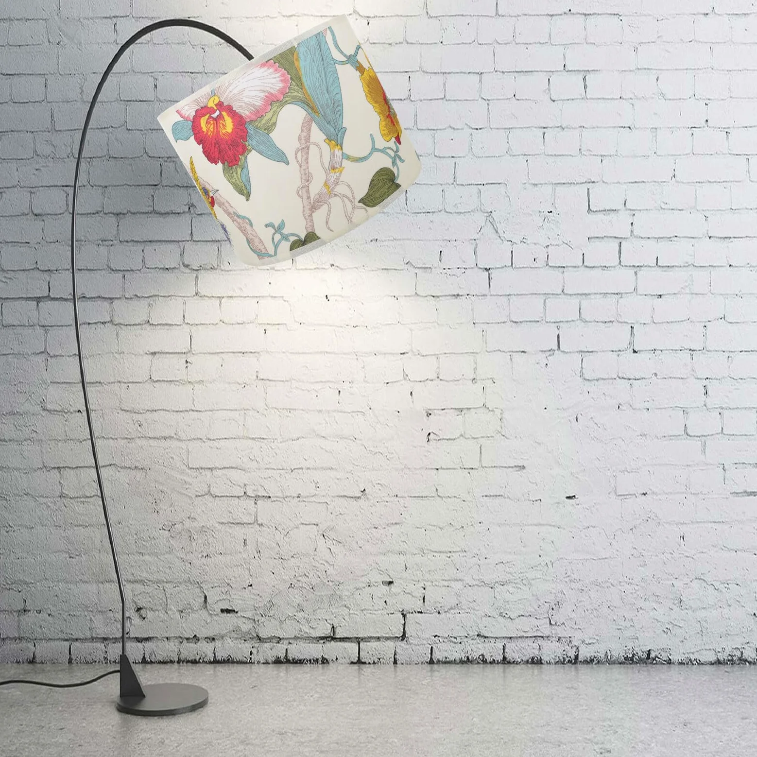 WOONEKY Paralume Tamburo Floreale in Tessuto e Paralume Leggero e Durevole per Lampada da Tavolo Decorazione Classica per Soggiorno e Camera da Letto Semplice da Installare Ø