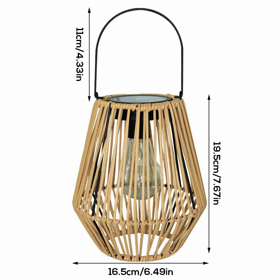 Lanterna Solare per Esterni, 2 Pezzi Lanterna Solare Rattan, LanternaSolare da Esterno Rattan, IP65 Impermeabile Lanterna SolareEsterno per balcone, terrazza, decorazione del Giardino