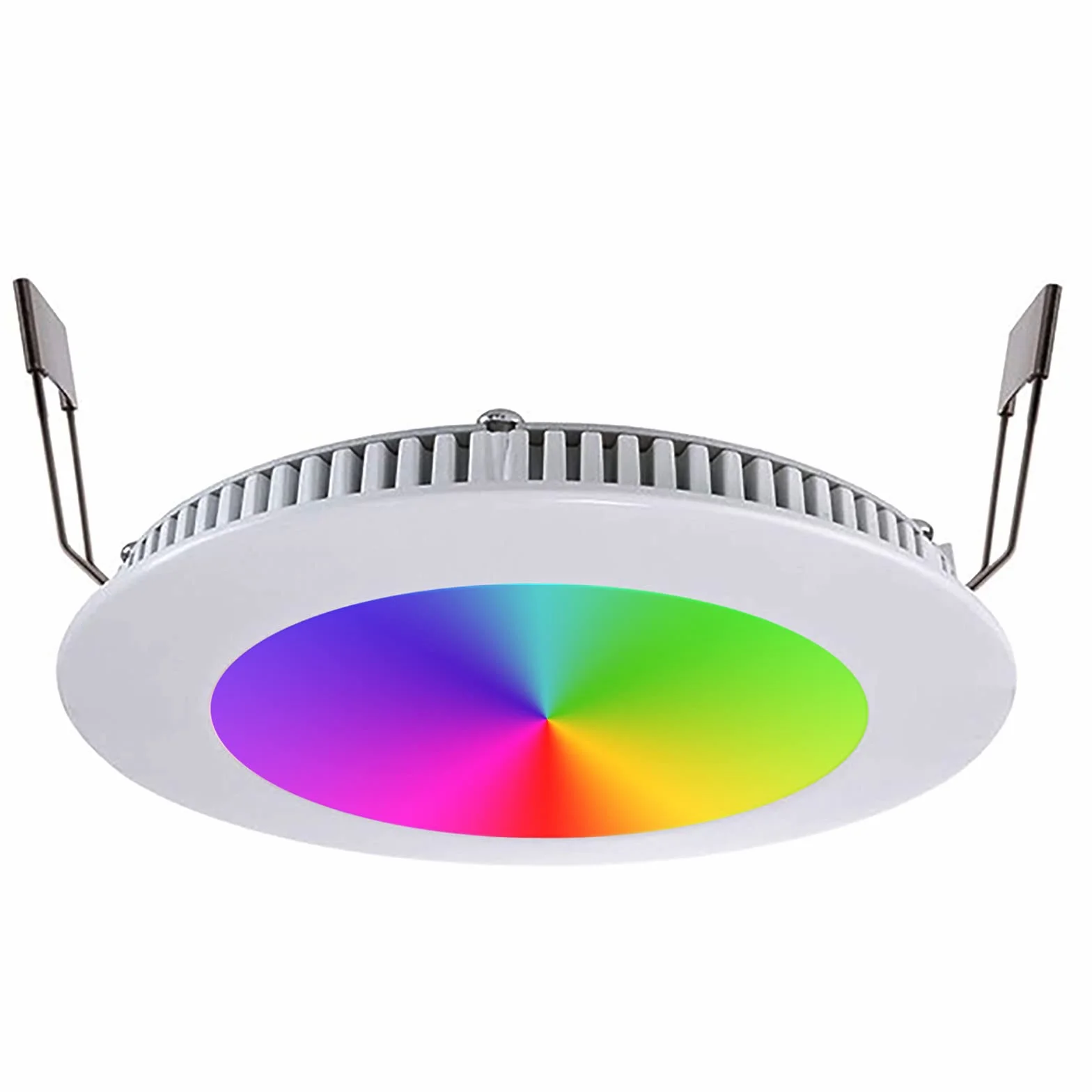 Planetitaly KIT cromoterapia faretto incasso pannello slim LED 8W RGB 3000K multicolore 24V WiFi telecomando box doccia controllo vocale APP smartphone foro 13cm