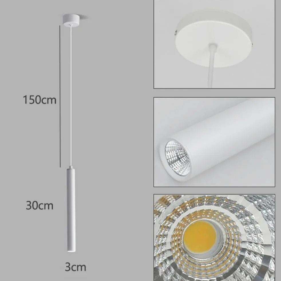 2 Pezzi Lampada a sospensione LED Lampadario Moderno Design Minimalista Lampada da soffitto LED Bianco Plafoniera Alluminio per Sala da pranzo Camera da letto Soggiorno Ristorante