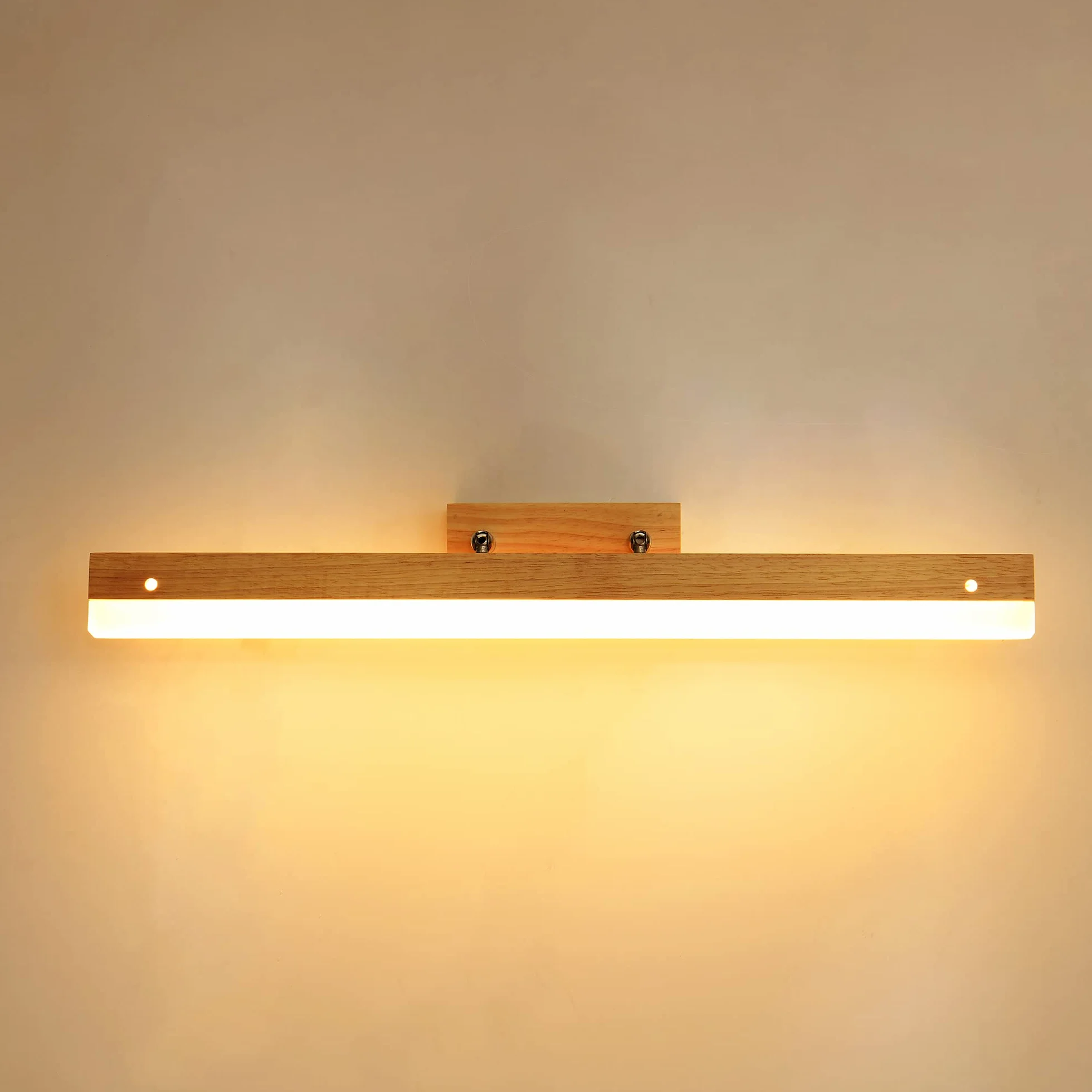 Luce Specchio Bagno Led Applique legno 60cm Girevole di 180° 9W 720 Lumen Impermeabile IP44 Lampada da specchio bagno, Bianco Caldo 3000K (luce specchio bagno)