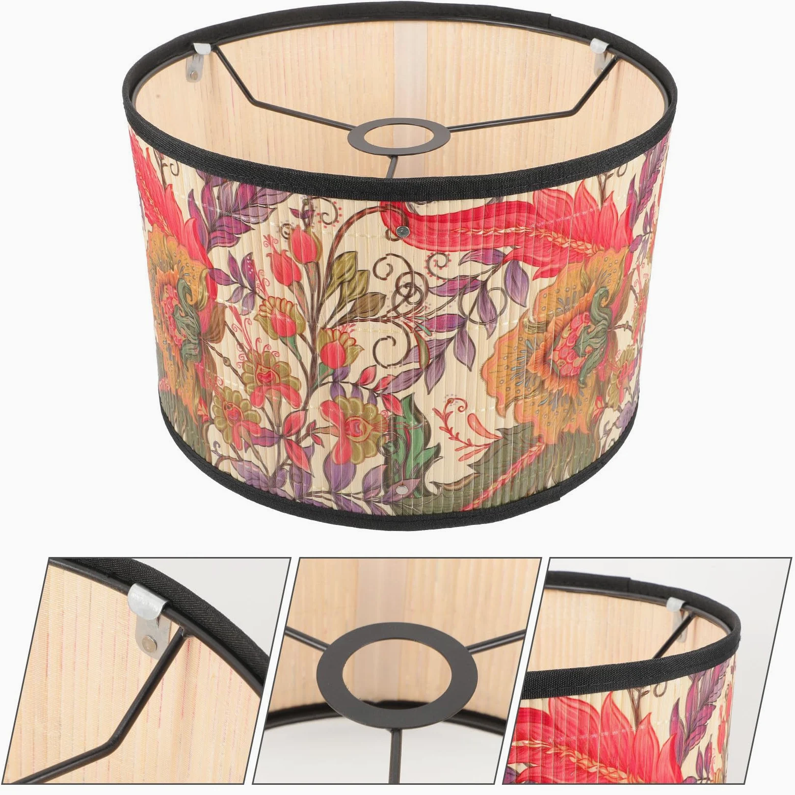 MAGICLULU Paralume Adatto per Portalampada E27 in Bambù Intrecciato Struttura Stabile e Design Creativo Stile Semplice ed Elegante per Soggiorno o Camera da Letto