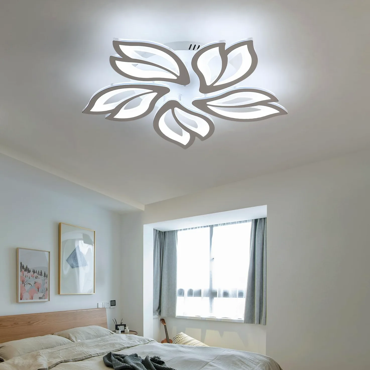 Comely Plafoniera LED, 65W Moderna Lampada da Soffitto in Acrilico, Forma di Fiore Design Plafoniere da Soffitto LED 7200LM per Soggiorno, Cucina, Camera da Letto, Studio