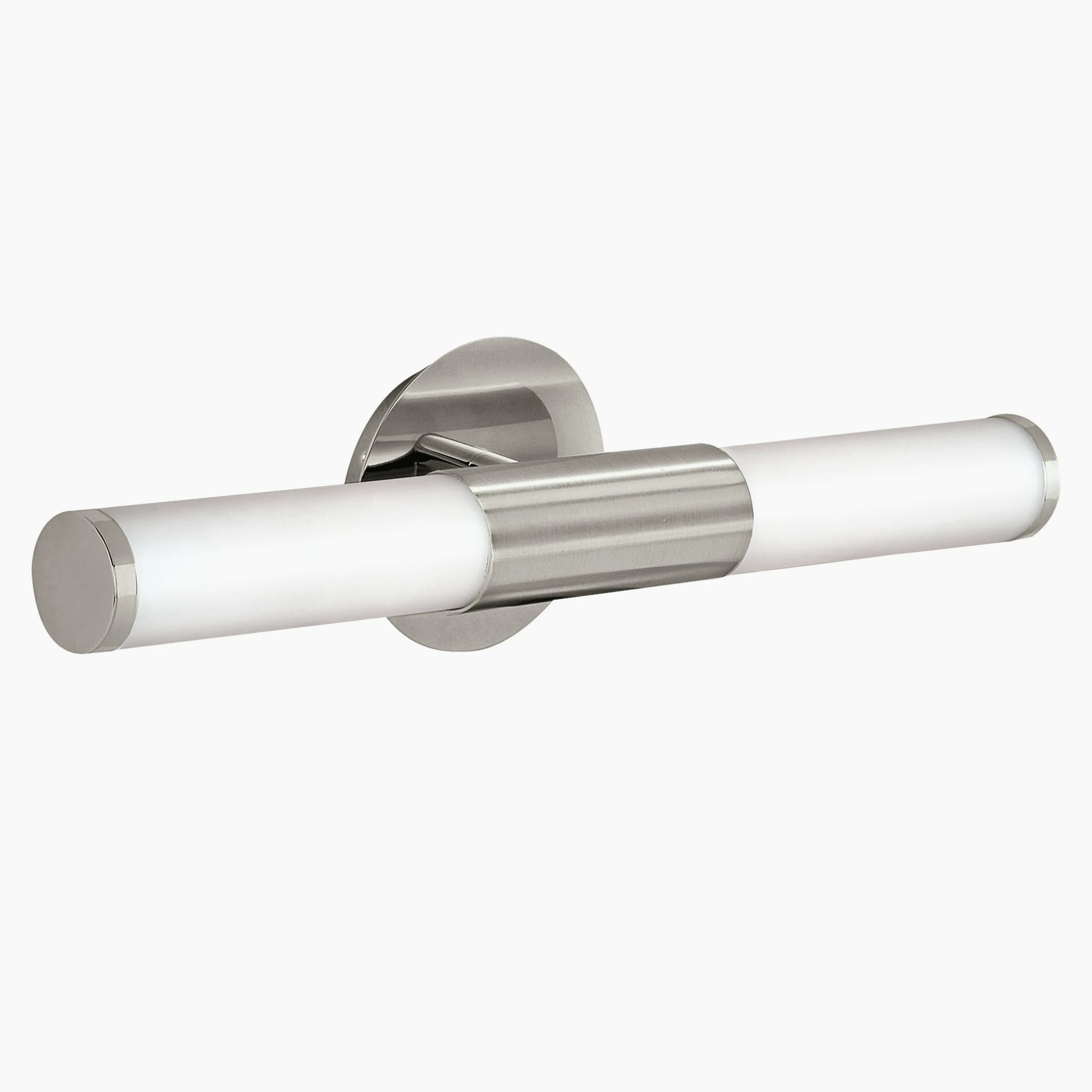 Eglo Palmera Lampada da parete per specchiera a 2 luci, applique in metallo e vetro opalino satinato, lampada da bagno in argento, bianco, lampada a prova di umidità, IP44, E14