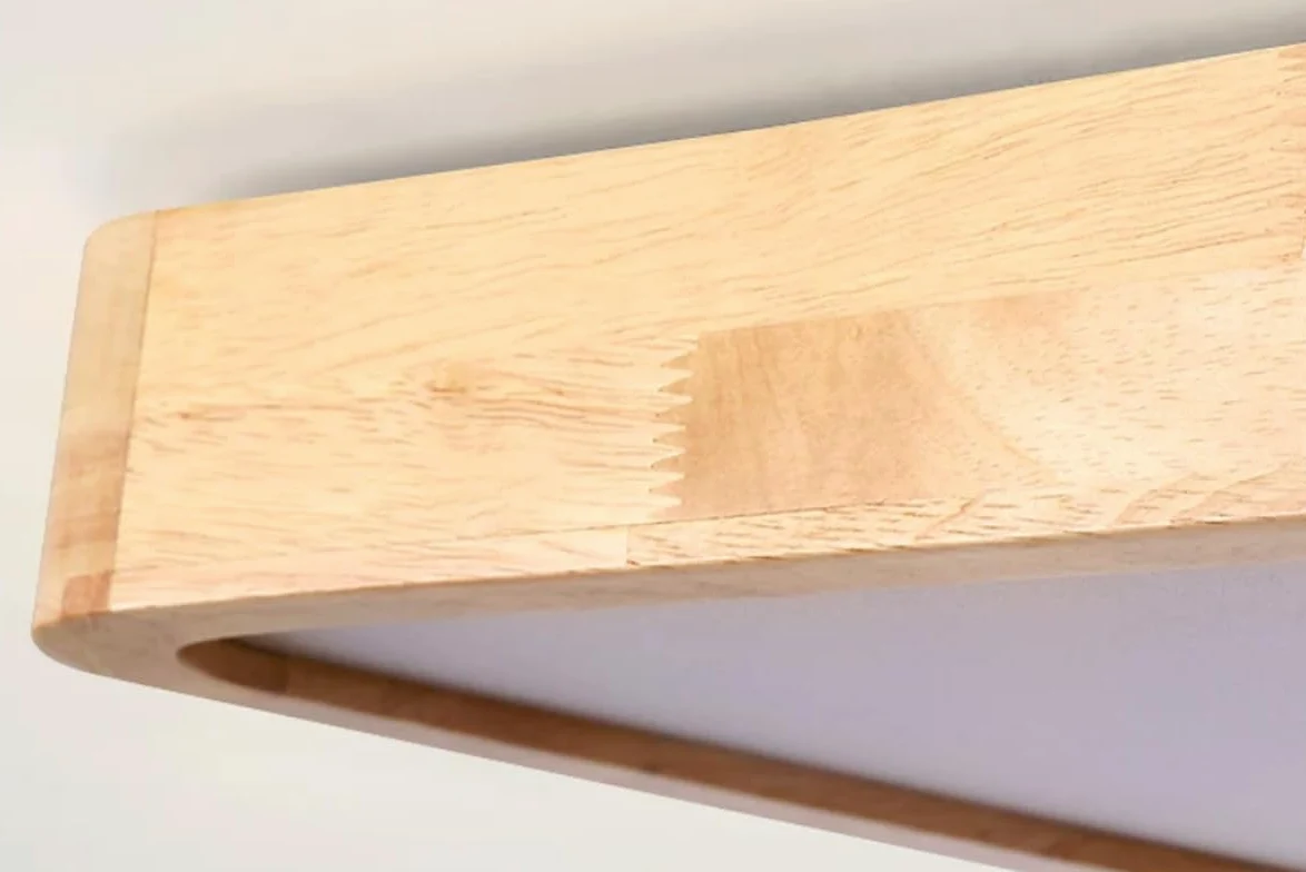 Dimmerabile plafoniera minimalista LED lampada da soggiorno in legno moderna lampadario rettangolare ultrapiatta pannello acrilico plafoniera con telecomando per camera da letto ufficio studio 90x60cm