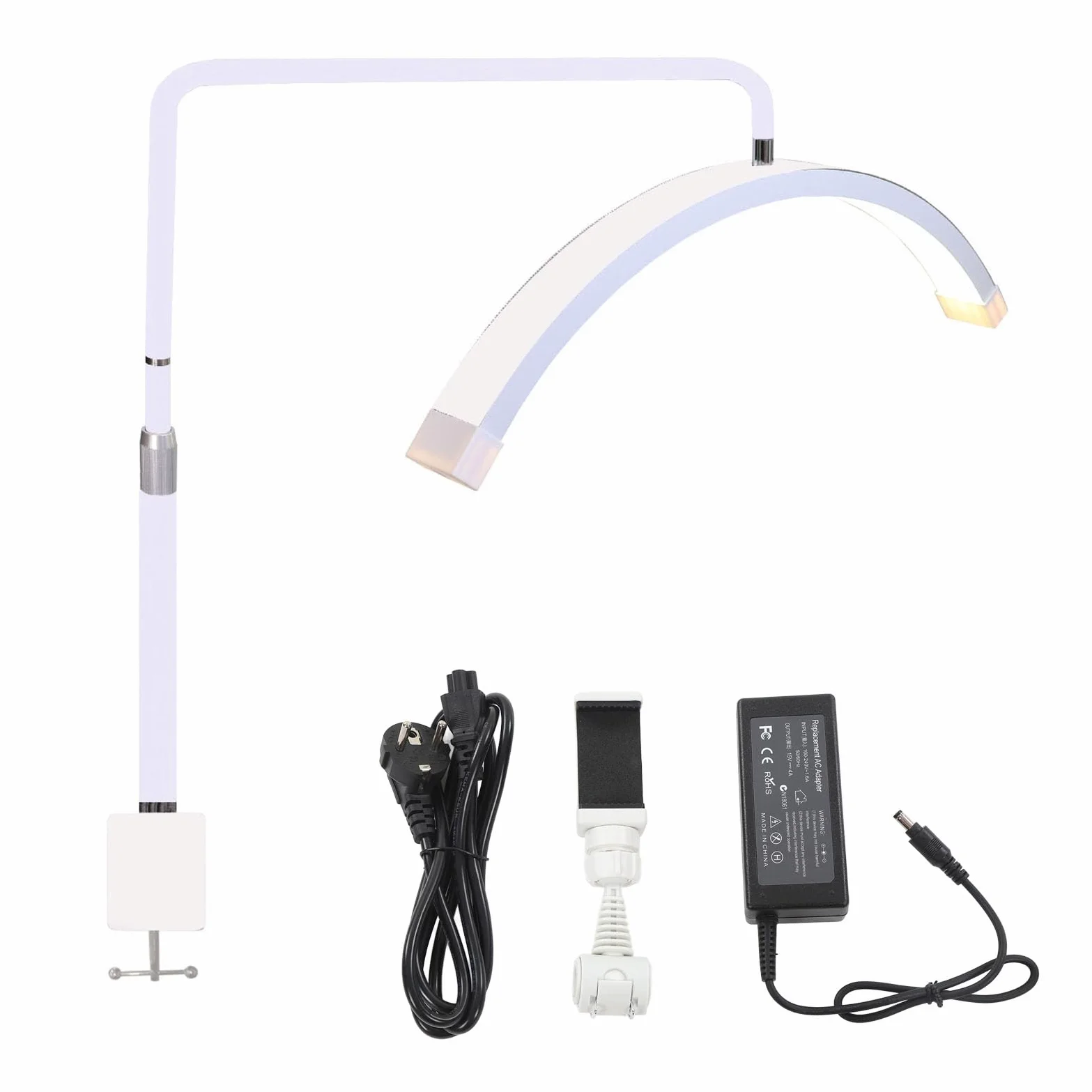 Luci a Mezzaluna, Lampada a Mezzaluna da 1700lm, Altezza Regolabile, 5600K, 35W, per la Cura della Pelle (Spina europea)