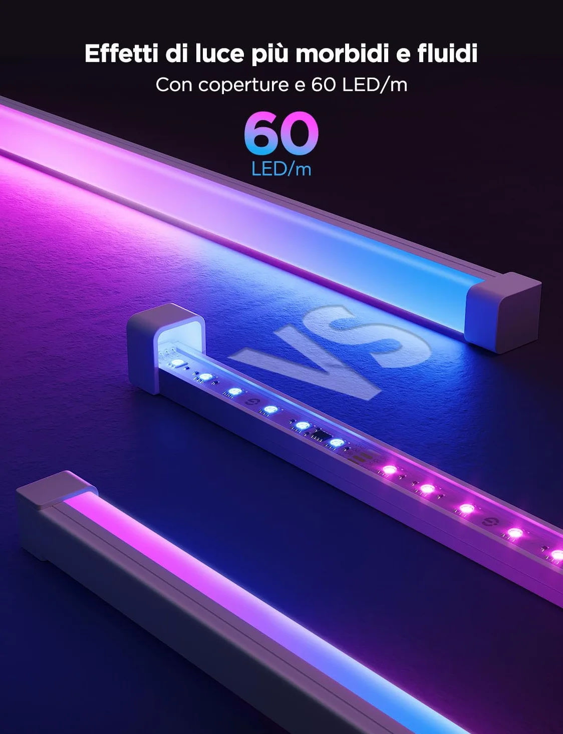 Govee RGBIC Striscia LED con Copertura, 5M LED Profilo con Luci Intelligenti Funzionano con Alexa e Google Assistant, Tagliabile e Collegabile, per Camera da Letto, Battiscopa, Studio, Mobiletto