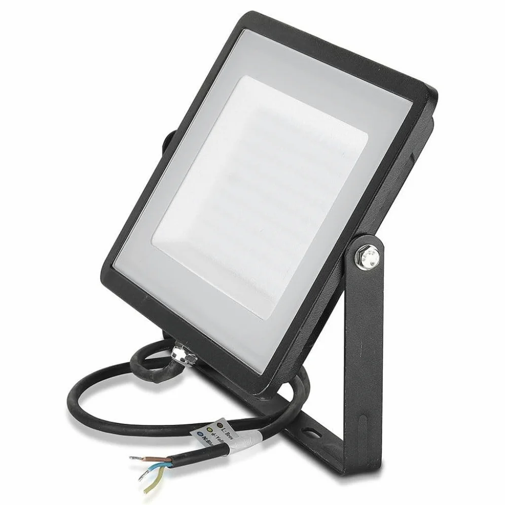 V-TAC Faro LED da Esterno 100W con Chip Samsung - [Ultima Generazione] - IP65-8200 Lumen - Proiettore LED Esterno Nero per Casa, Giardino, Garage - Impermeabile - Fari - Luce Bianca Naturale