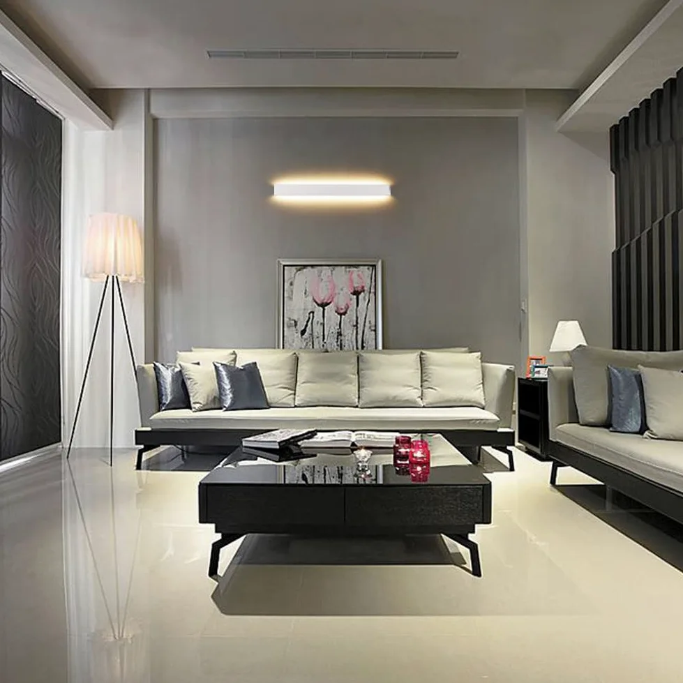 Klighten Lampada da Parete LED Interno 30W, 91cm Applique da Parete Alluminio Moderne, Lampada Muro Up Down per Soggiorno, Camera da Letto, Corridoi, 3000 Lumen, Bianco Caldo 3000K, Bianco