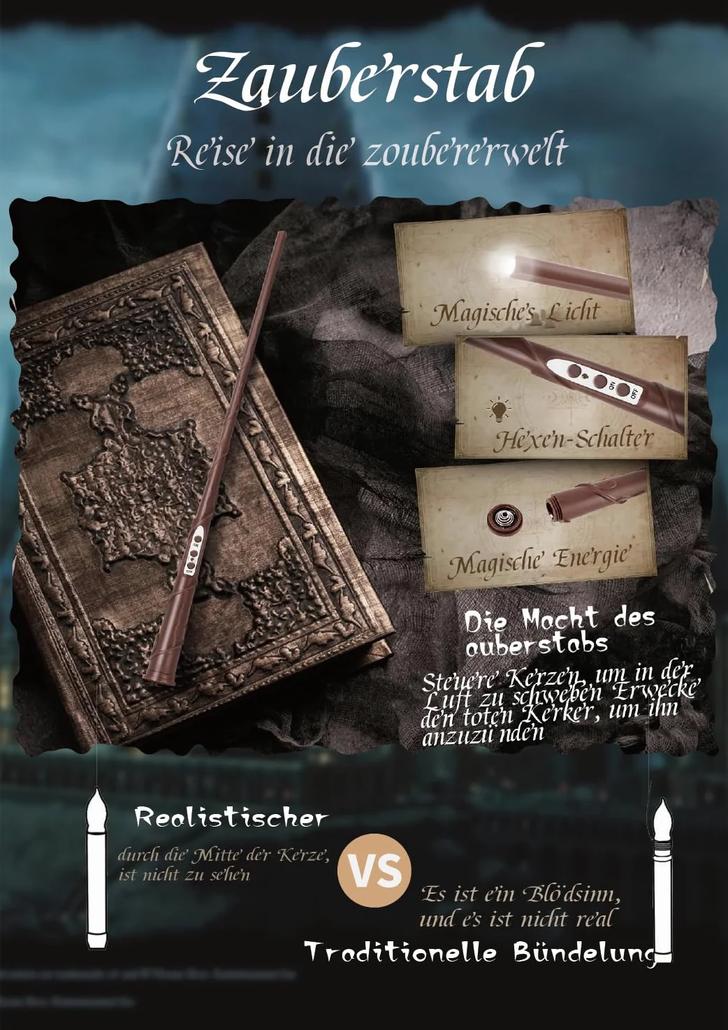 20 Candele LED Galleggianti Harry Potter con Telecomando Bacchetta Magica, Candele Senza Fiamma Tremolanti, Decorazioni Magiche per Feste, Natale, Halloween, Regalo per Fan di Harry Potter