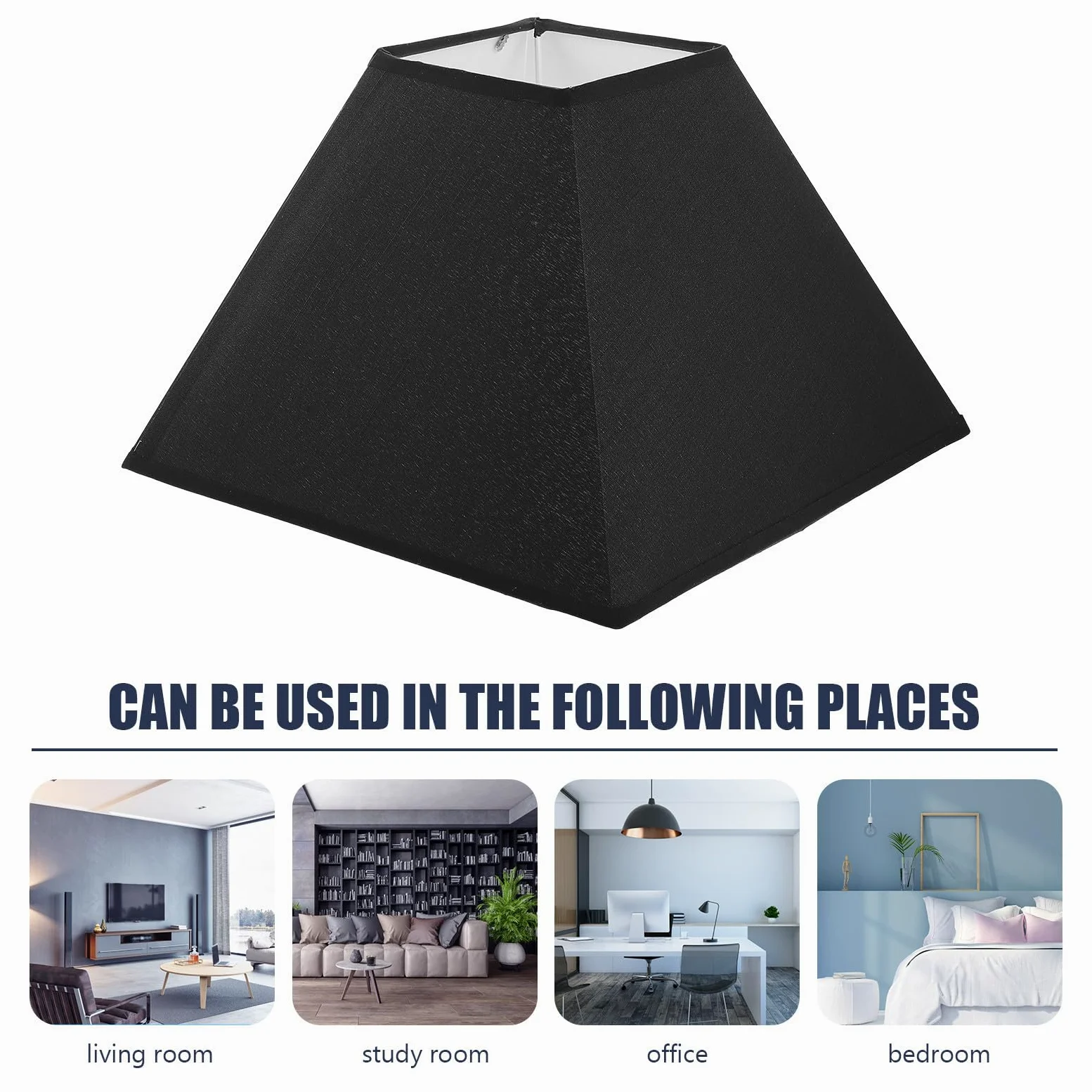 Paralume Nero per Lampada E27/e14, Diffusore di Luce Decorativo per Camera da Letto, Stile Semplice e Delicato, Atmosfera Naturale e Calda