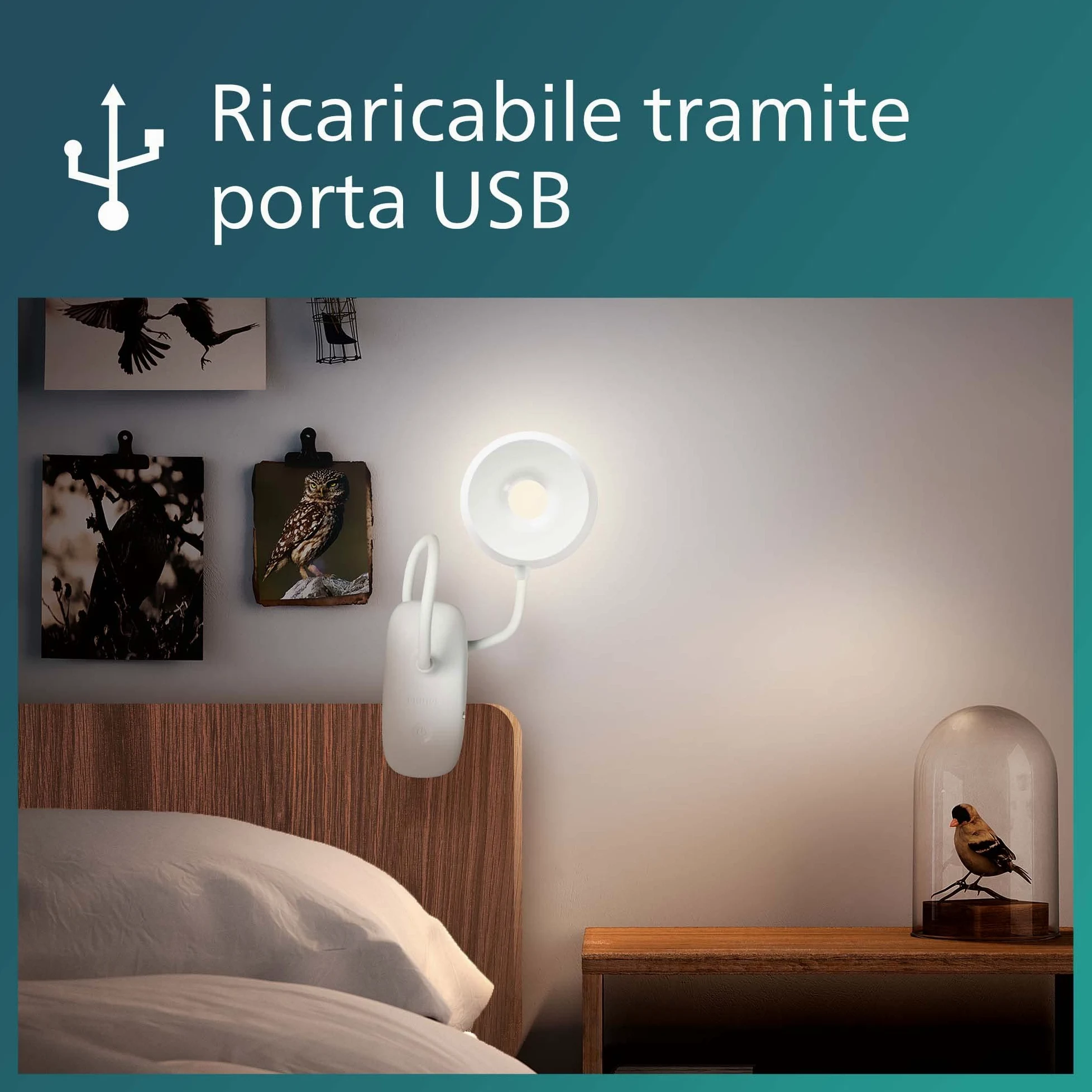 PHILIPS LAMPADA DA TAVOLO DONUTCLIP 2.3W 40K P USB 02 Rosa 39687600