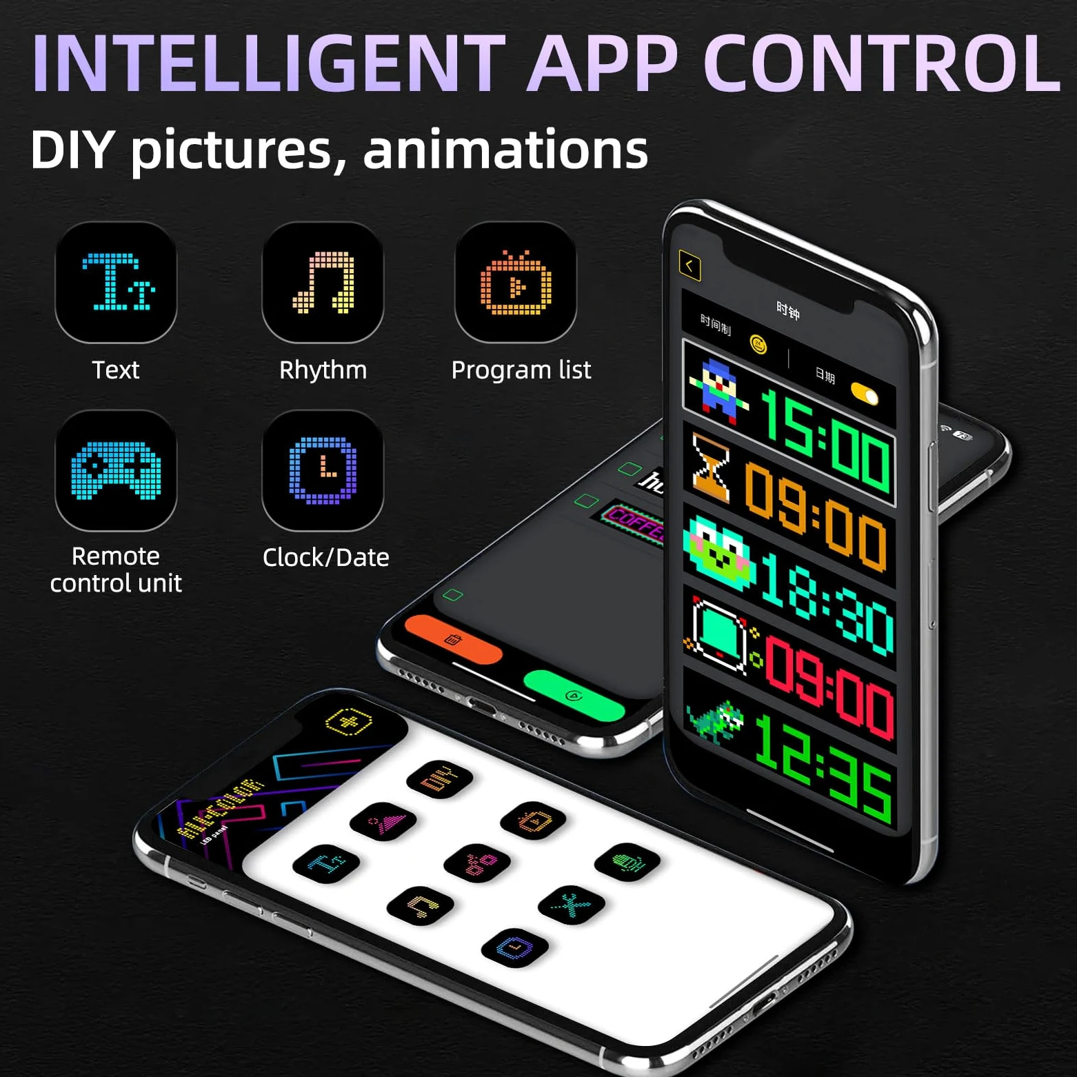 Insegna Luminoso LED, Pannello Flessibile Programmabile 90 x 20CM,Scritte LED Personalizzate Sostegno Testo, Animazione, Emoji Display, Bluetooth Smart APP, USB
