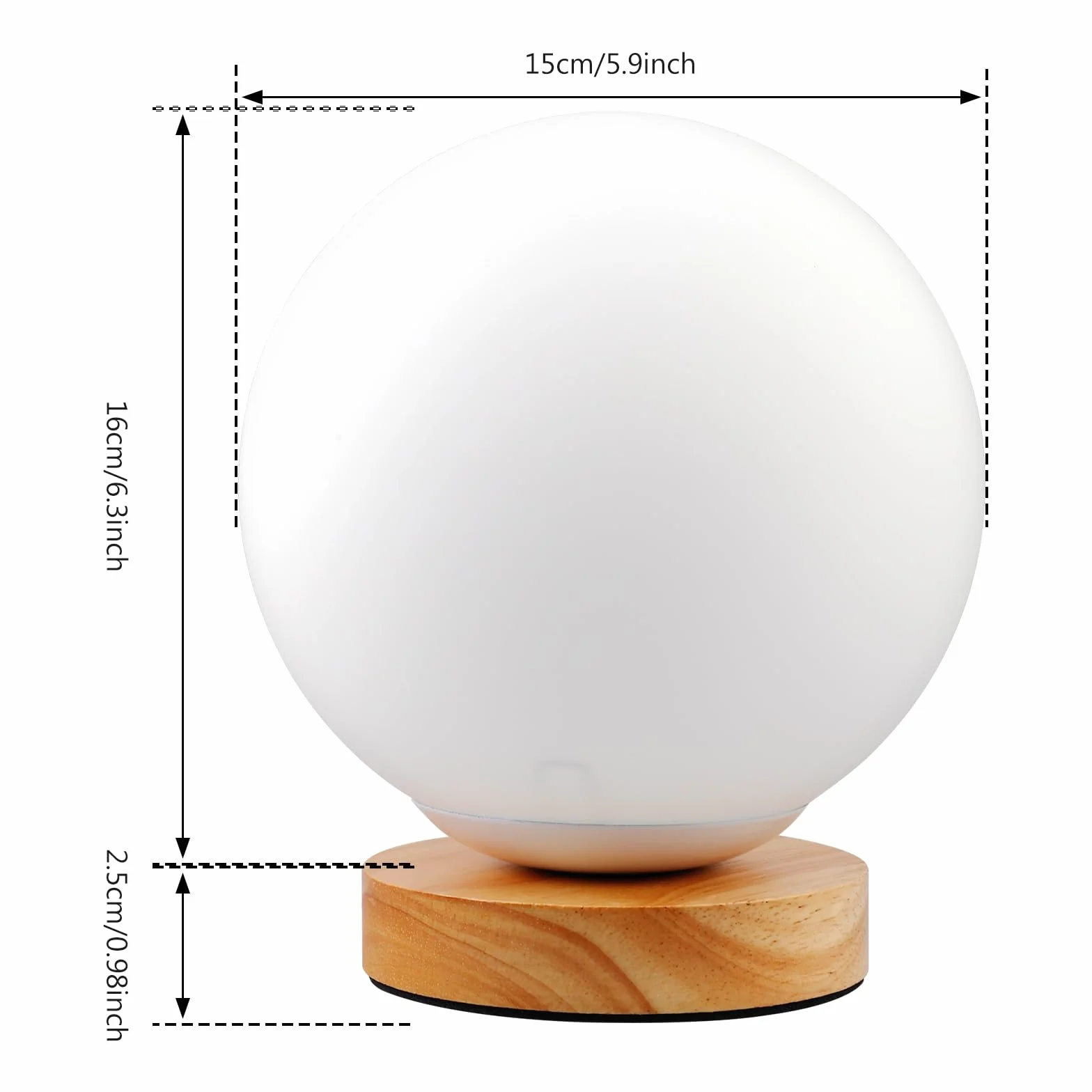 BORDEAG Lampada diurna per terapia, senza raggi UV, 10000 Lux, simulazione di luce diurna, luce solare con telecomando, 3 temperature di colore, luminosità regolabile e timer per casa, ufficio (palla)