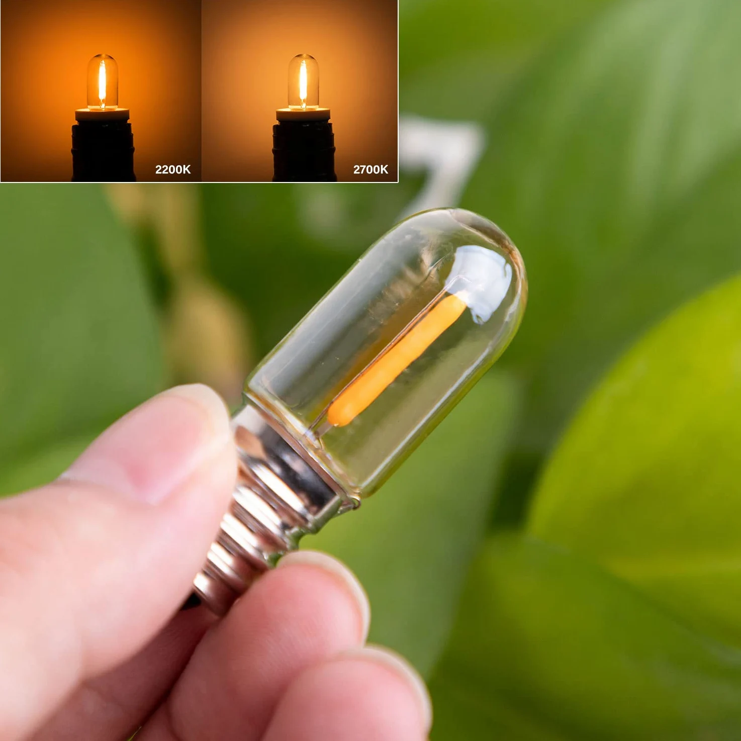 RYTM (Confezione da 20) Lampadine a LED, Lampadine Edison vintage con base E12/E14, Lampadine piccole a filamento LED antico T16, Dimmerabile da 0,6 W CA 100 V-230 V (Warm Yellow Light 2200k)