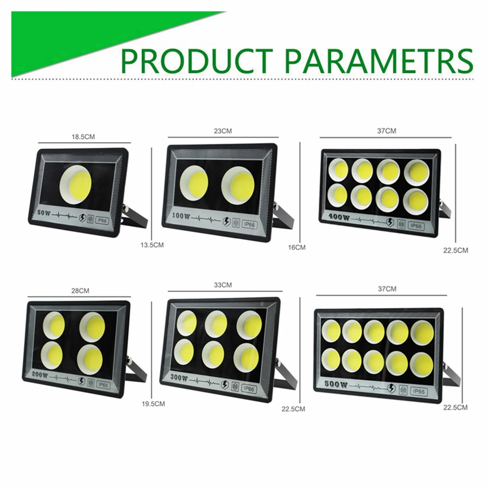 Proiettore a LED 50W 100W 200W 300W 500W Impermeabile ad Alta luminosità Proiettore da Giardino for Esterni Illuminazione Faretto Luci di inondazione da Parete(Cold White,COB 100W)