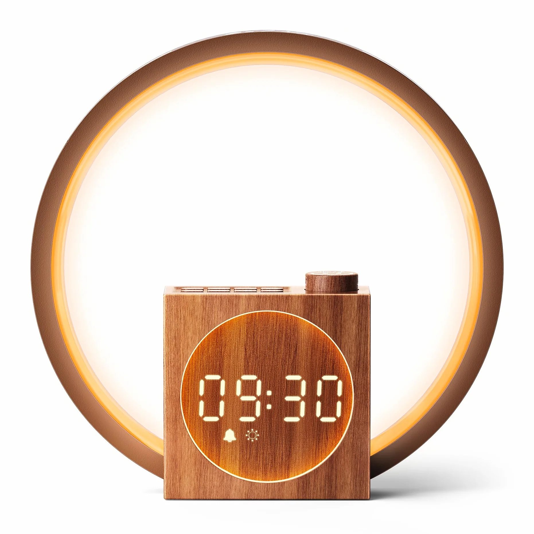 Dreamegg Lampada da Comodino con Sveglia - Sunrise Alarm Clock con 20 Livelli di Iuminosità, 12 Modalità di Illuminazione, Controllo Tattile, Aiuto Sonno per Neonati e Adulti, 25 Suoni Rilassanti