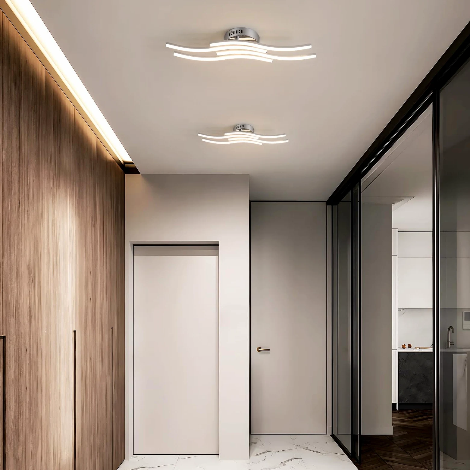 Osairous Plafoniera LED Soffitto Moderno, 24W 2300LM Lampada da Soffitto in Acrilico, Luce Bianca Neutra 4000K per Soggiorno Camera da Letto Cucina e Ristorante,53CM