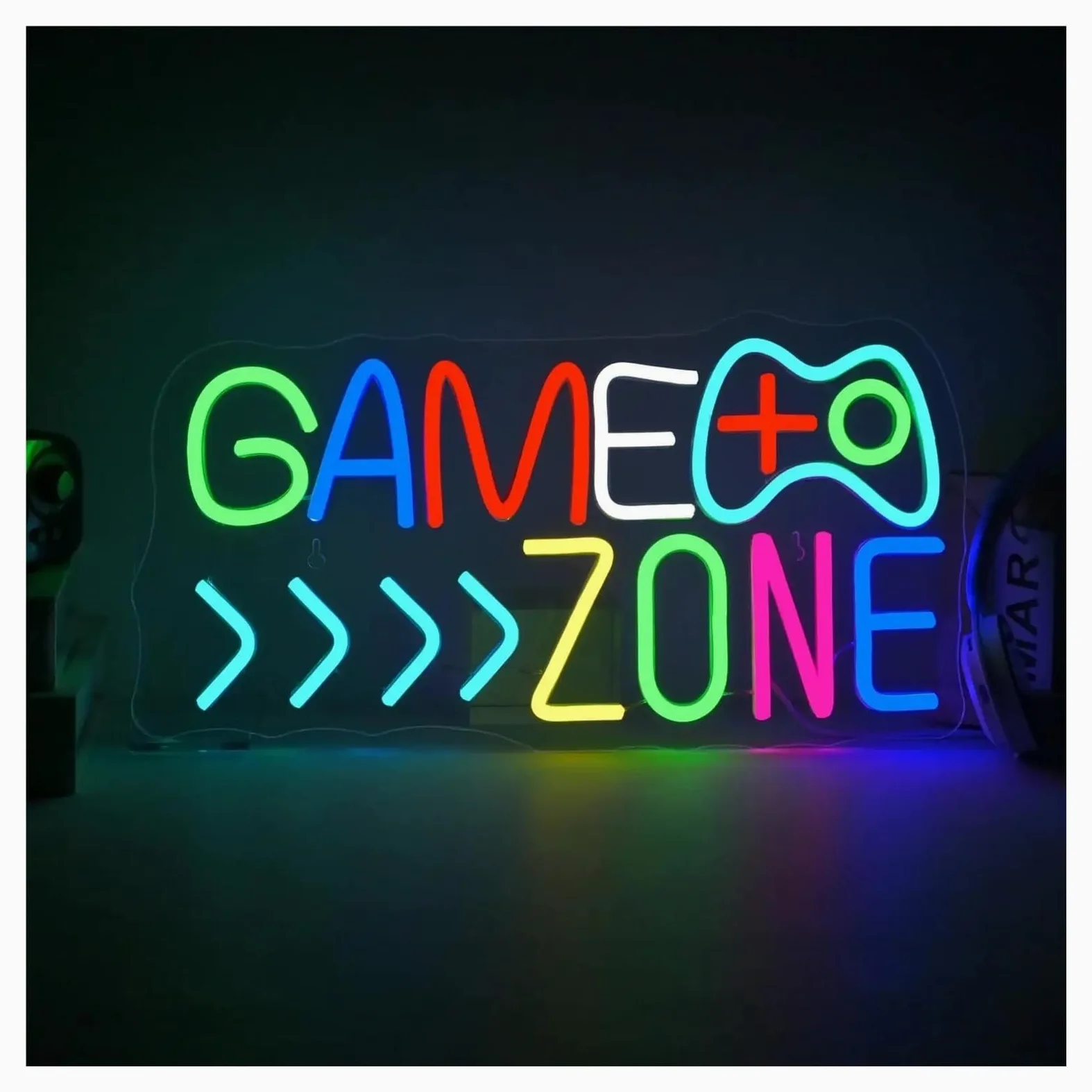 Luci al Neon Da Parete Insegna Al Neon"Game Zone"da Parete Per Camera Da Letto, Sala Videogiochi, Luci Decorative 40x23cm