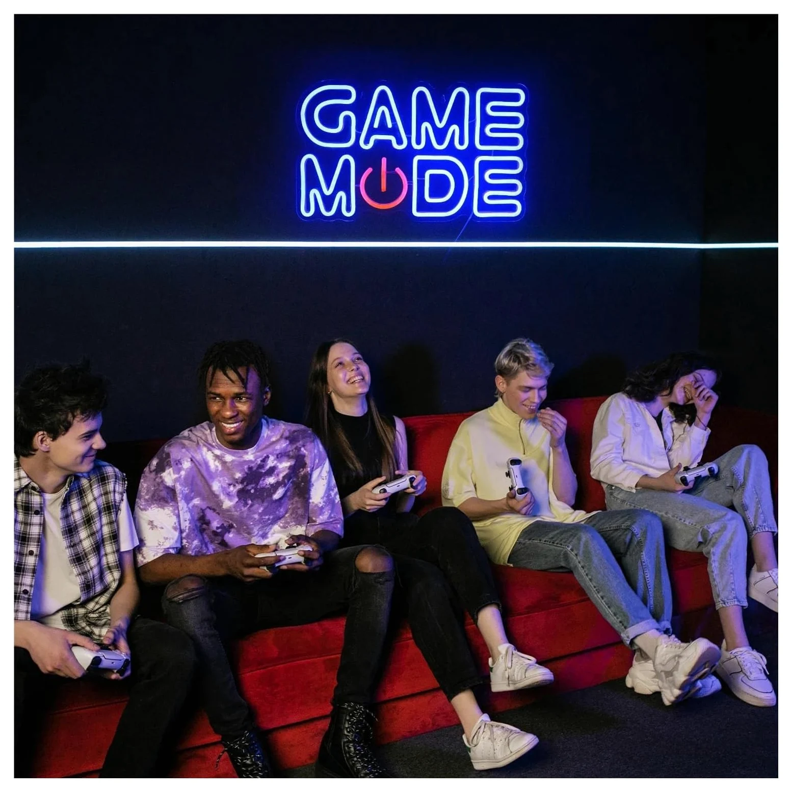 Luci al Neon Da Parete Insegna Al Neon "Game Mode" Per Decorazioni Murali Sala Giochi Camera Da Letto Di Casa Area Videogiochi Luci A Led Dimmerabili 43x22cm