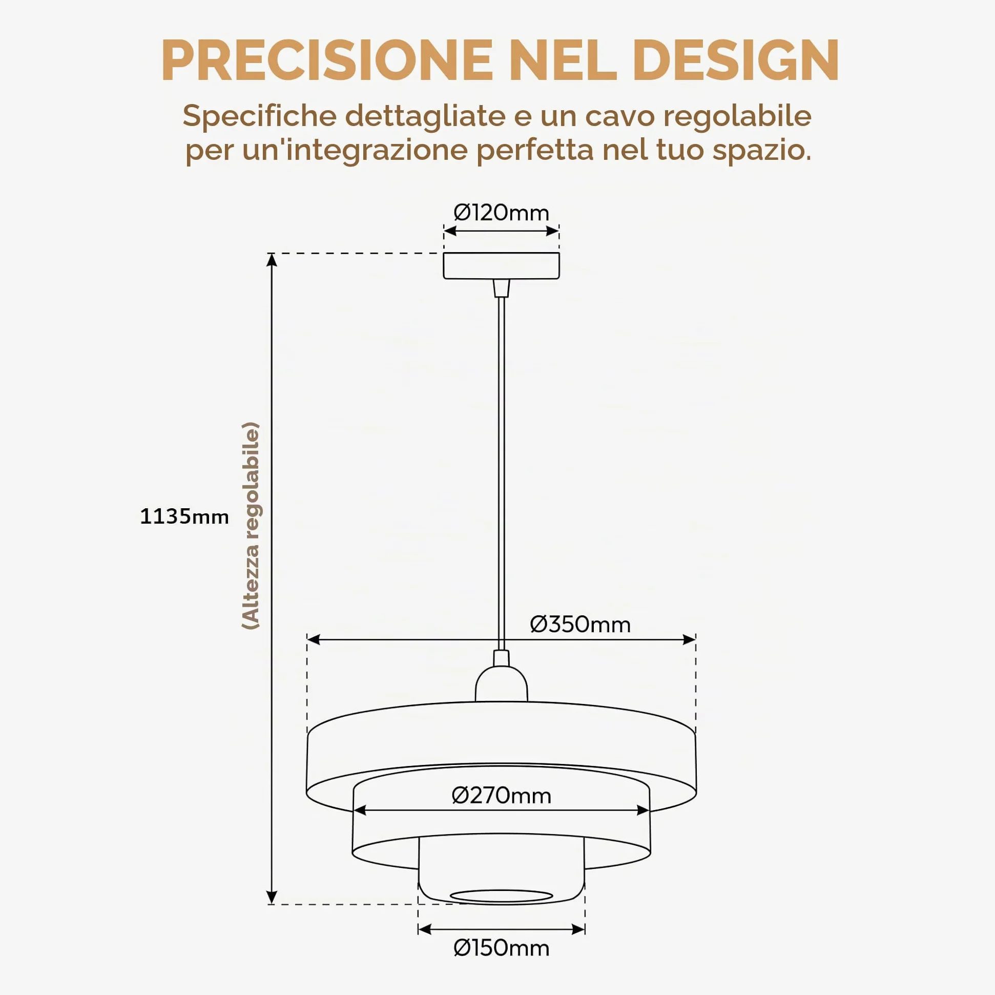 BARCELONA LED lampada sospensione MACARRON E27