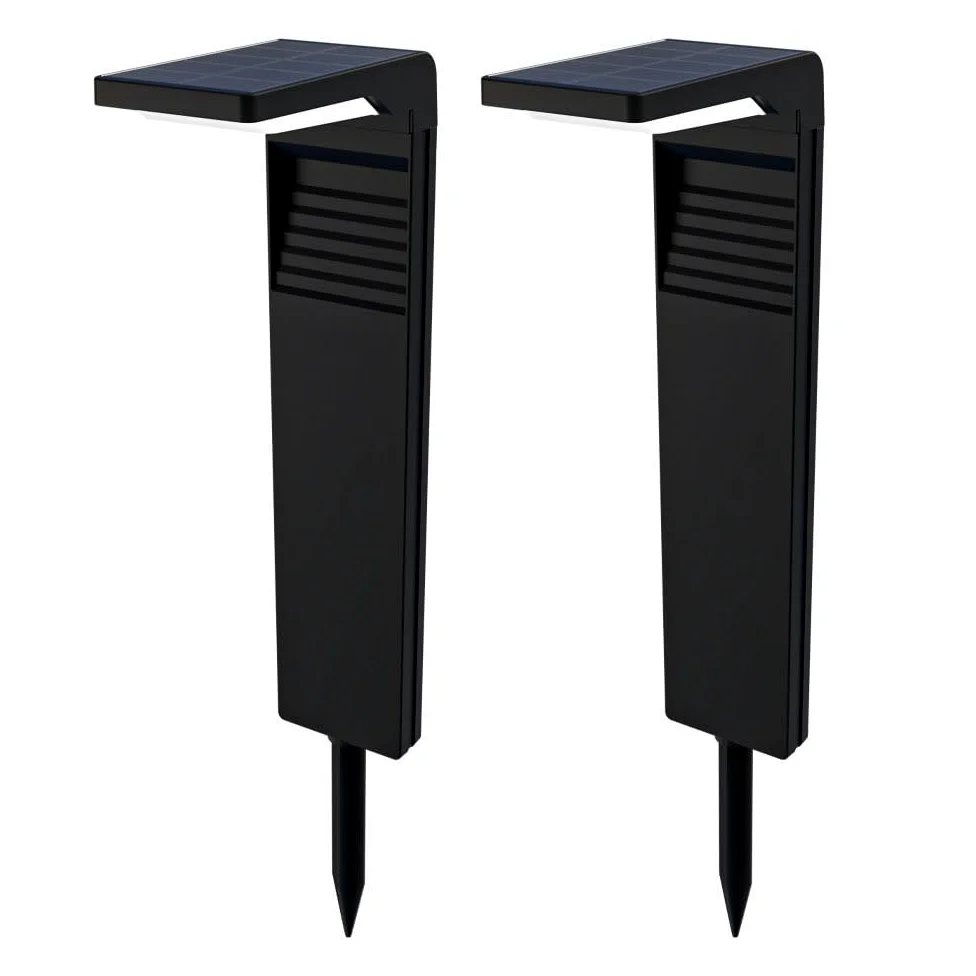 HOFTRONIC Maine 2-pack - Lampada solare da esterno, IP65, impermeabile, illuminazione solare per esterni, faretto solare per giardino, cortile, vialetto, percorso, marciapiede, terrazza