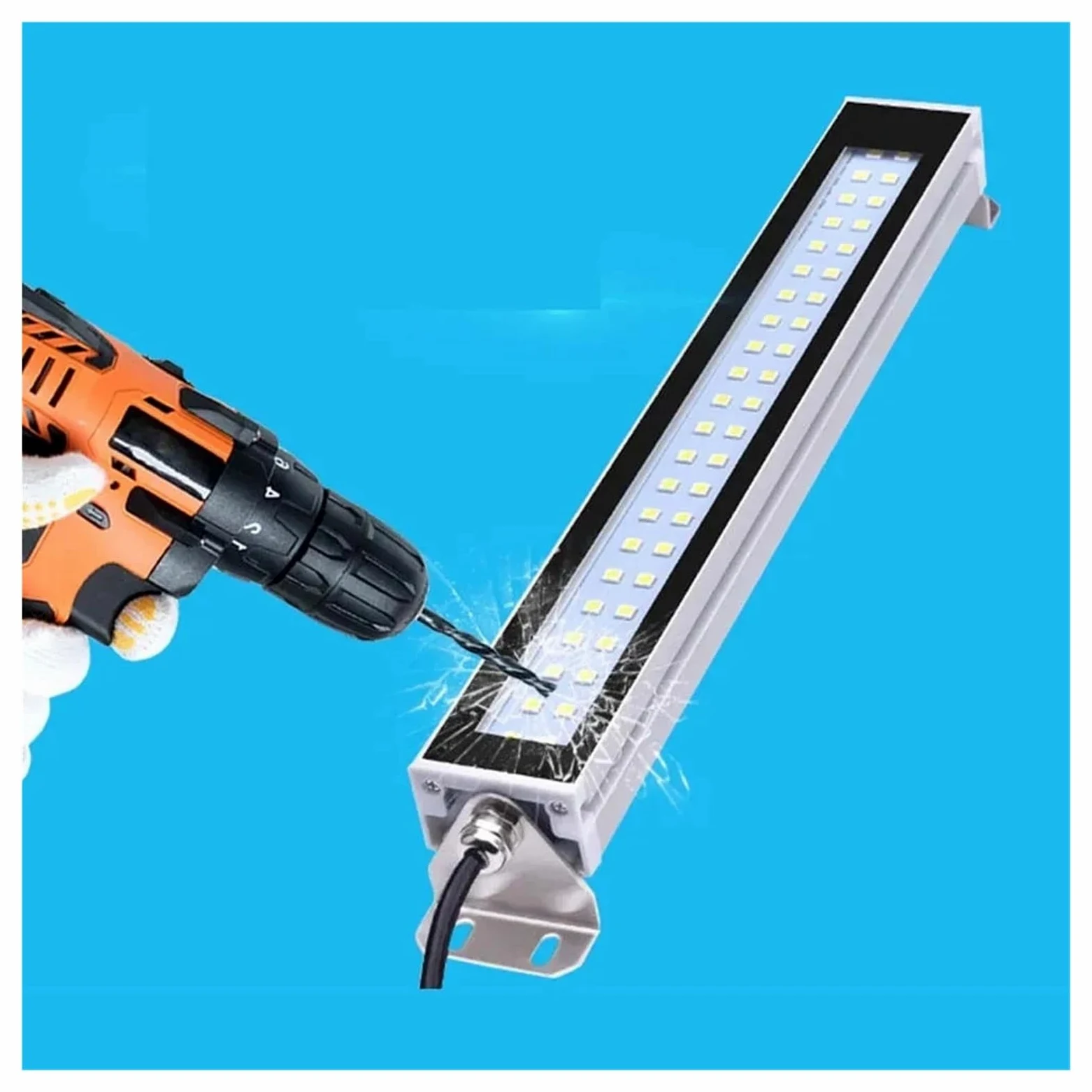 Luce for officina a LED in lega di alluminio 110V-220V 24V-36V IP65 IP67 impermeabile for tornio CNC industriale per macchine utensili da tornio(530MM,24V-36V)