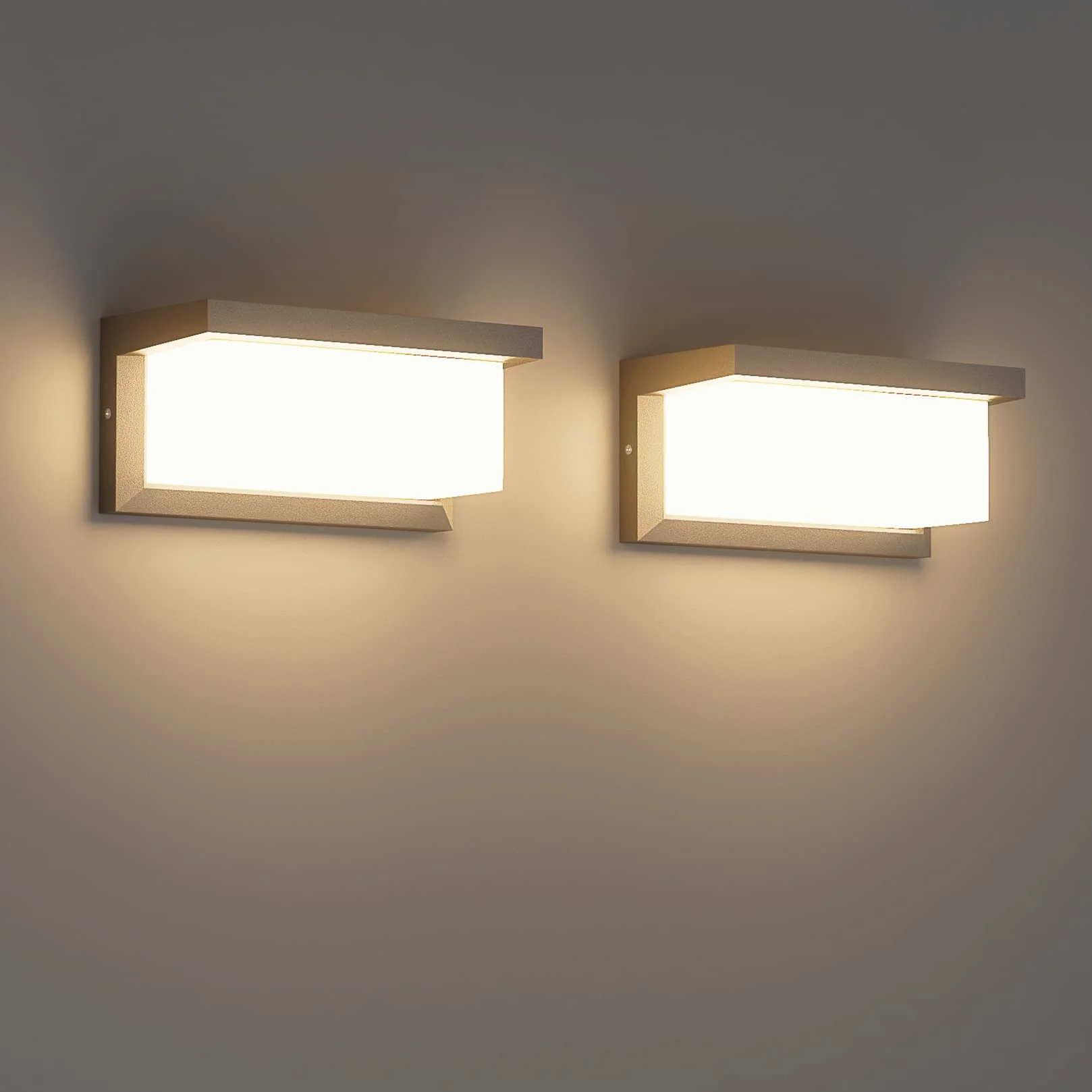 Klighten 2 pezzi LED luce da parete esterna, 24W, 3000K, impermeabile IP65 interno/esterno luce da parete, adatto per la casa, giardino, patio, ecc, Antracite