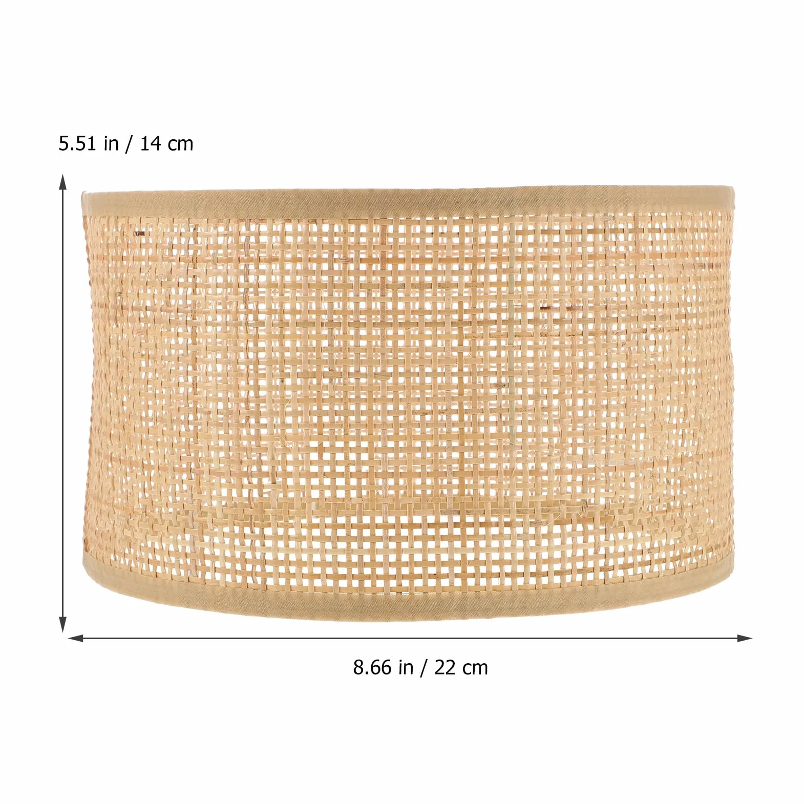 VANZACK Paralume Intrecciato in Rattan a Quadrati per Lampada da Soffitto, Decorazione Rustica Elegante Lavorazione Fine, per Camera da Letto