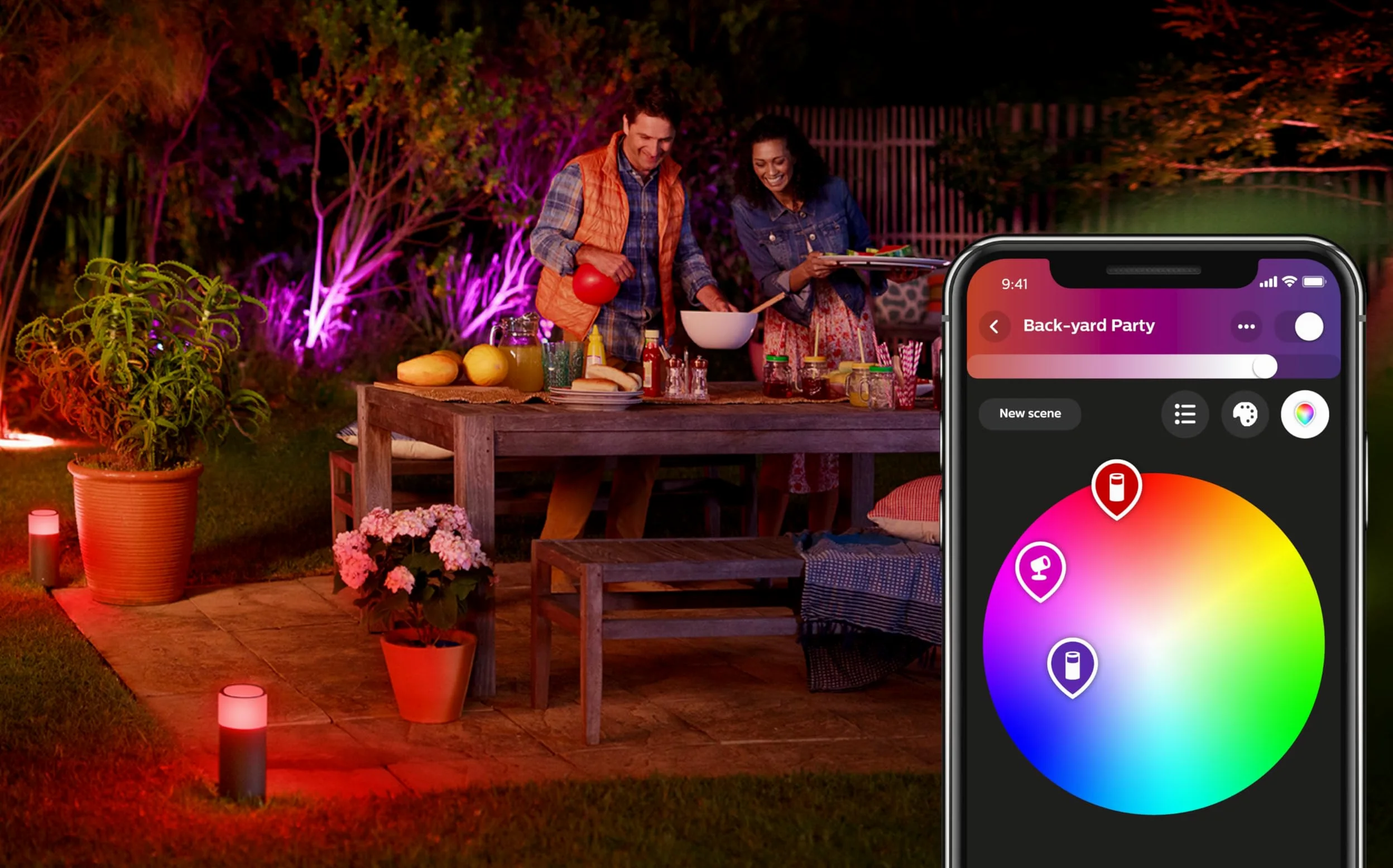 Philips Hue White And Color Ambiance Palo da Esterno LED Smart Calla, Estensione del Kit Base, LED Integrato, Luce Bianca o Colorata, 8 W, Nero, Piccolo