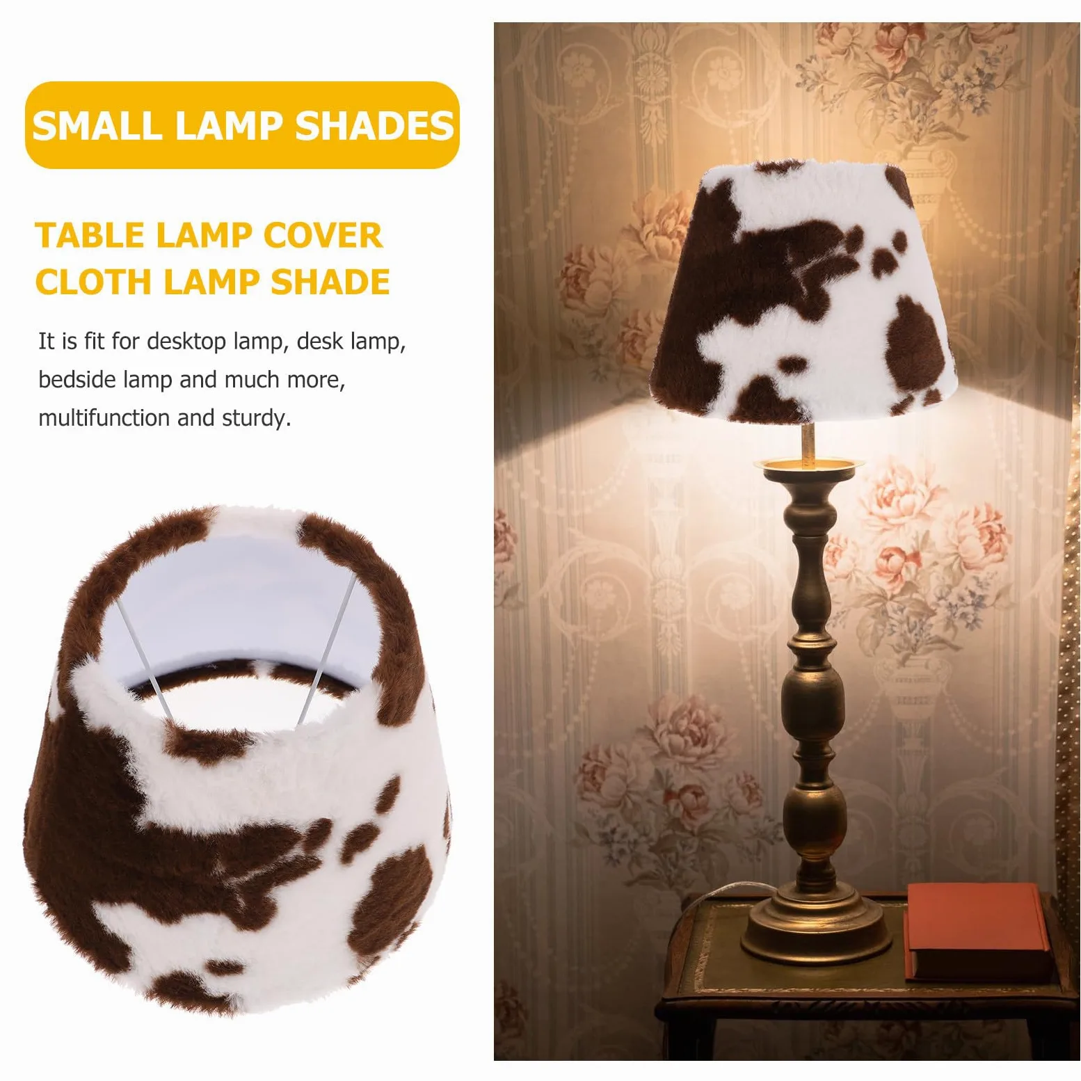 Vaguelly Paralume Facile Installazione o per Lampada da Tavolo in Peluche Design Creativo a Stampa Animale, Struttura Semplice Lampada da Salotto Comodino