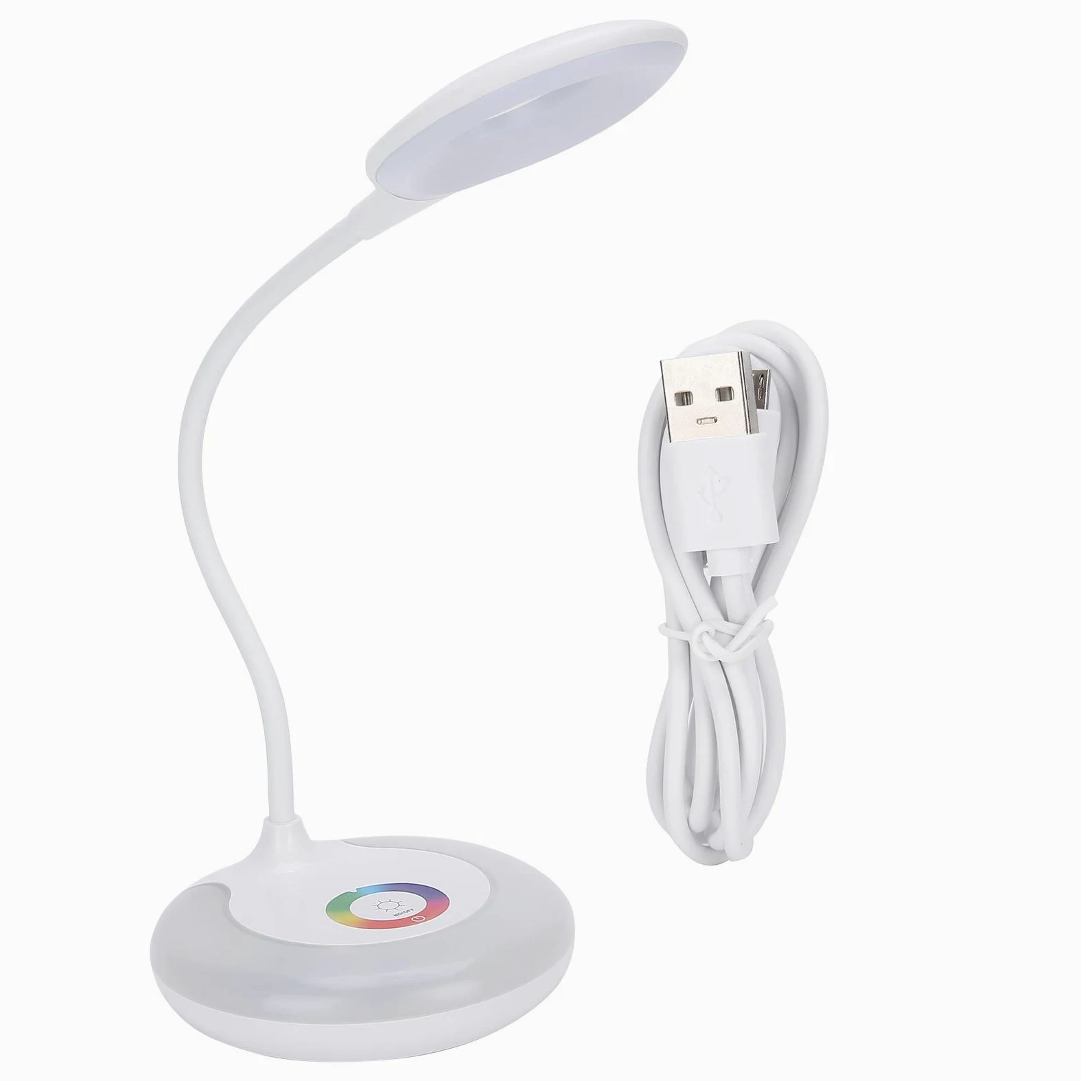 Lampada da Tavolo a LED USB, Luce da Tavolo con Regolazione Tattile, Protezione per gli Occhi Luce Dimmerazione Tattile Colorata, Lampada da Studio Flessibile a Collo D'oca