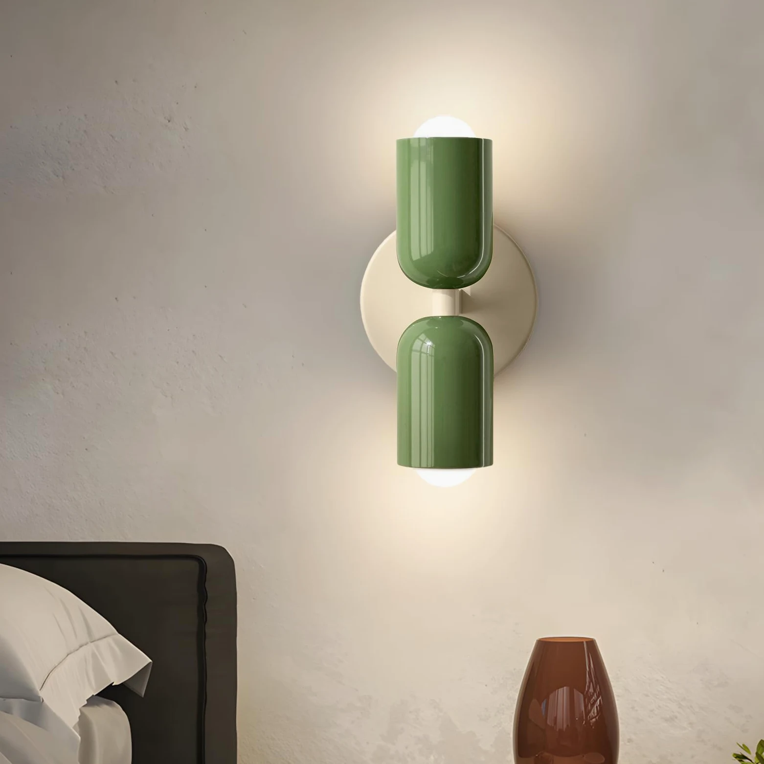 Lampada da parete per interni, a 2 luci, per interni, per camera da letto, corridoio, balcone, scale, cameretta dei bambini, ufficio