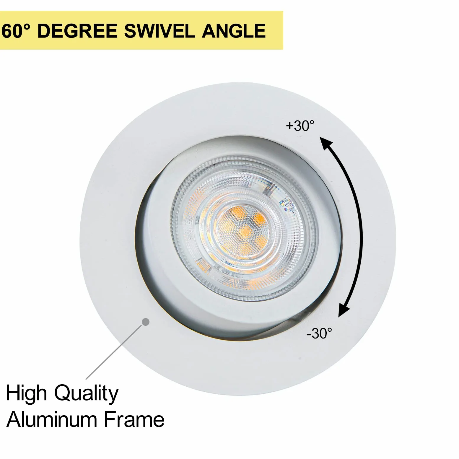 Faretto LED da incasso a soffitto dimmerabile 3000K bianco caldo, Faretti a Luce Led Orientabili 5W 650LM 230V, Rotondi Ultra Piatti Lampada da Incasso per bagno, soggiorno, bianco, set da 6