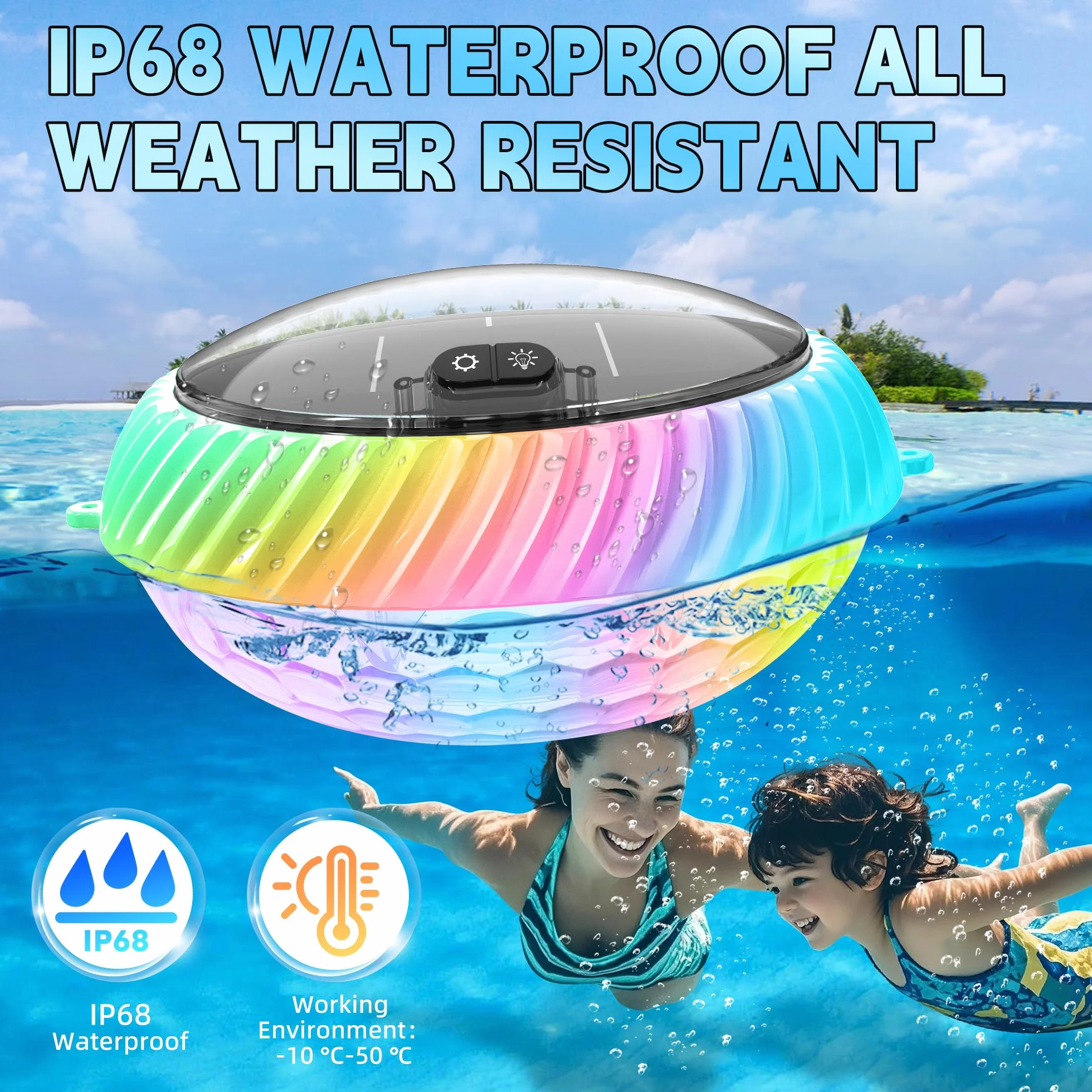 AearKing Luci Galleggianti per Piscina,Luce Piscina Solare con Telecomando,Luci Piscina RGB con Luminosi Dinamici,Luci Piscina IP68 Impermeabili,Luci Galleggianti LED per Piscina, Laghetti - 2 Pezzi