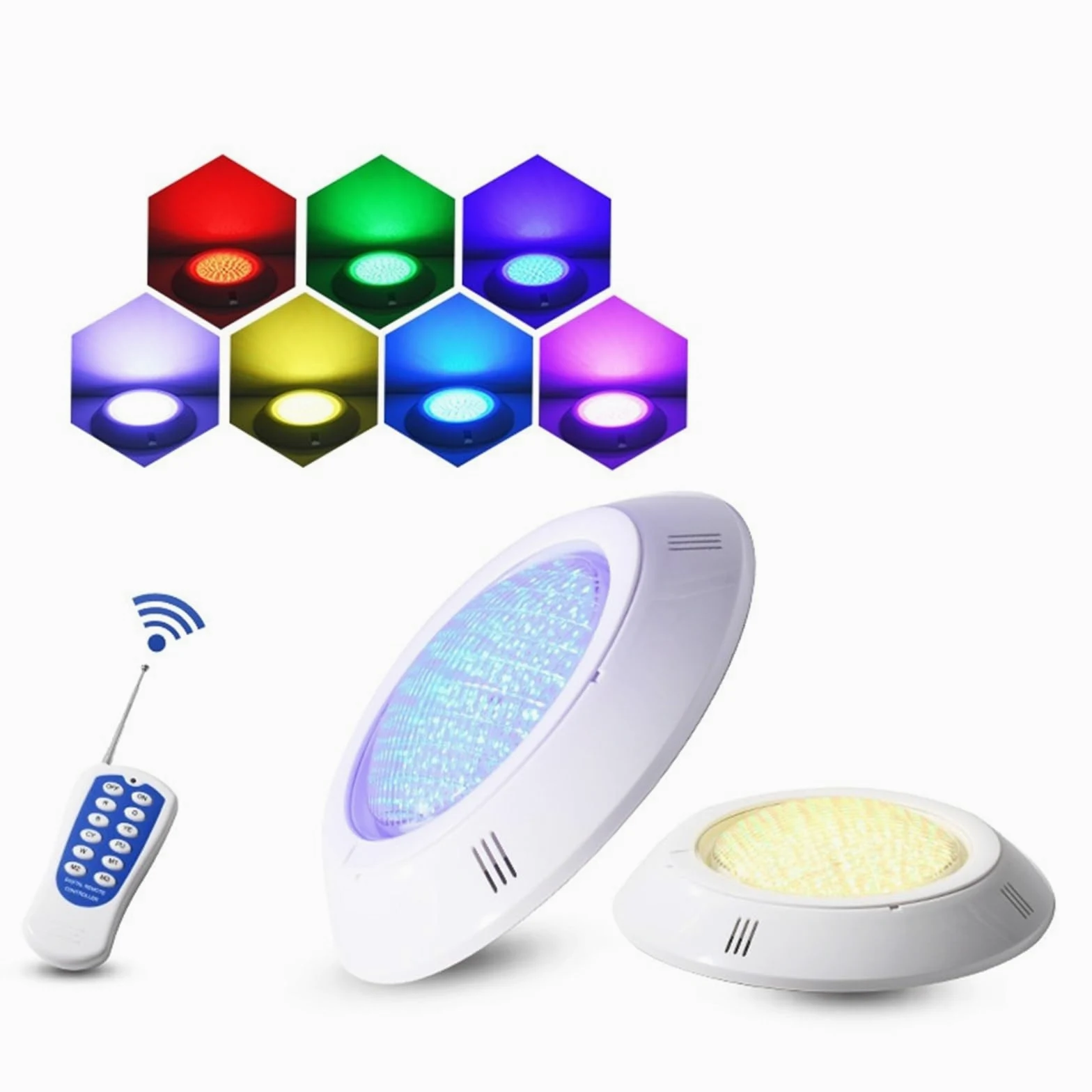 EDEDE Luci Piscina, Luce Subacquea telecomandata Luce for Piscina for Esterni Paesaggio Ip68 Luce for Piscina a LED Colorata a Bassa Tensione 12v Impermeabile(White,45W)