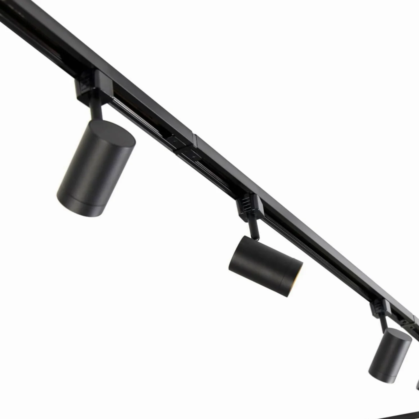 GrecoShop Sistema Binario Monofase 10 Faretti GU10 50W con Lampadine Incluse, Orientabili, Alluminio Nero 500 cm – Illuminazione Moderna per Cucina, Soggiorno, Ufficio e Spazi Aperti