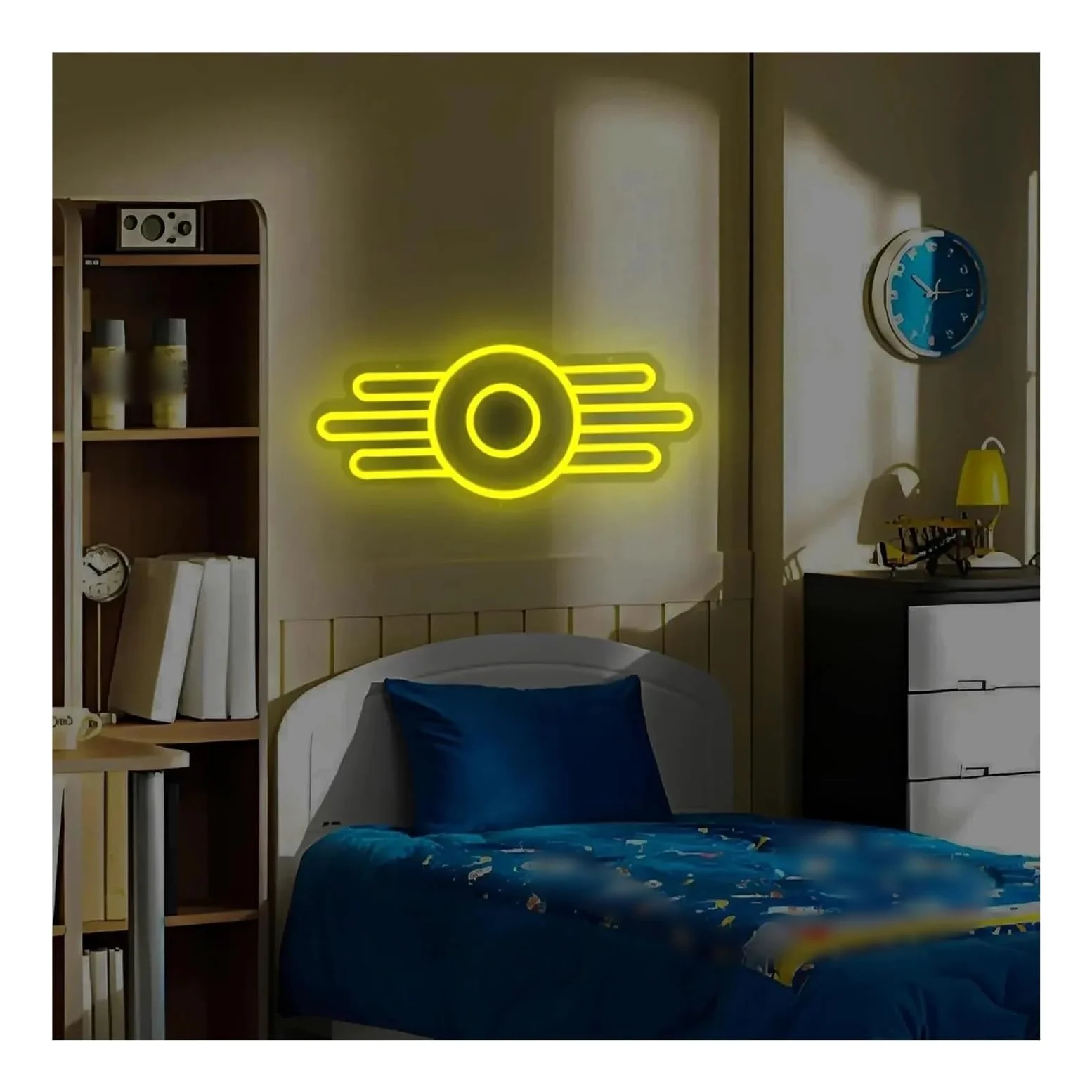 Insegna al Neon Fallout da Appendere, alimentata Tramite USB, Luce dimmerabile per Decorazione murale, Ideale per Feste a Tema Videogiochi e per la casa, Personalizzabile, 41x18,3
