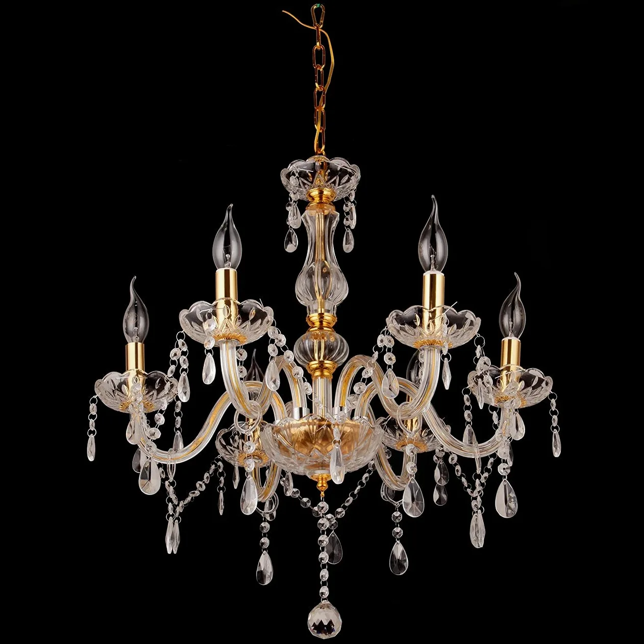 Ridgeyard Classico 6 Luci Pampille Lampadario Vetro K9 Cristallo Lampada Da Soffitto Lampada Apparecchio
