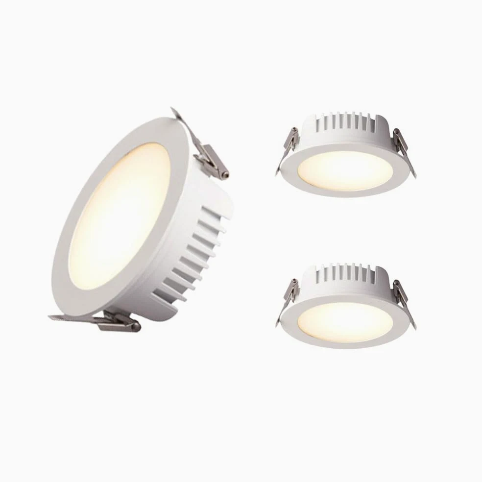 Plafoniera da Incasso A LED da 3 Pezzi, 3000K/4000K/6000K Selezionabile, Lampada da Doccia Impermeabile IP65, Faretto da Incasso A Soffitto per Bagno, per WC Corridoio Foyer Vasca da Bagno