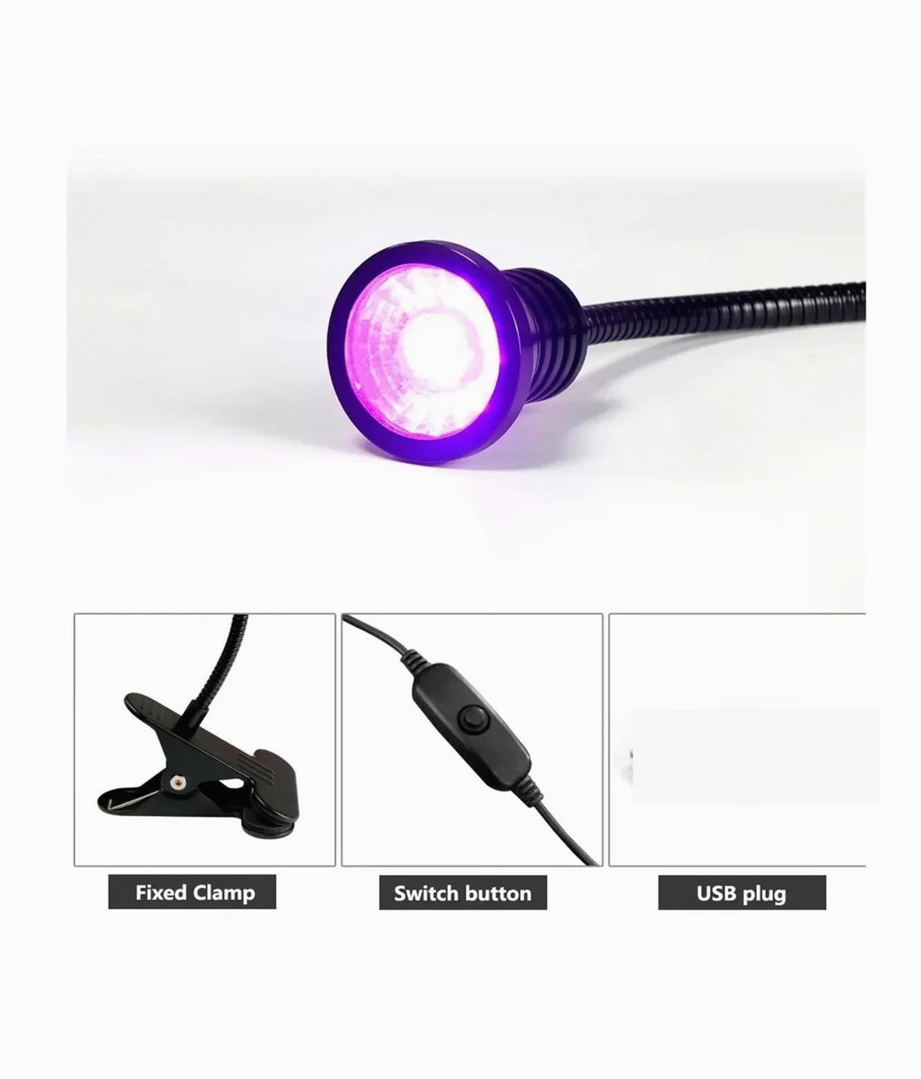 Lampada per polimerizzazione UV 10W Ha Condotto Le Luci Ultraviolette Lampe Uv Lampada Da Tavolo Mini Gel Uv Che Cura La Luce Del Chiodo for Uv Led Fai Da Te nail art Contanti Rivelatore Medico(365nm)
