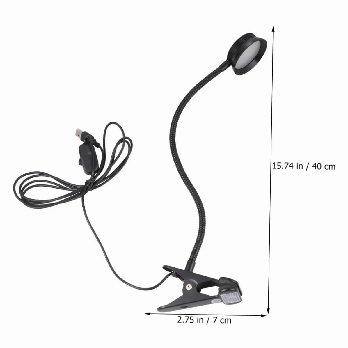NUOBESTY Lampada da Lettura LED Ricaricabile USB Clip Flessibile e Luce Ultra Luminosa, Lampada da Comodino in Metallo Nera per Leggere a Letto o Campeggio