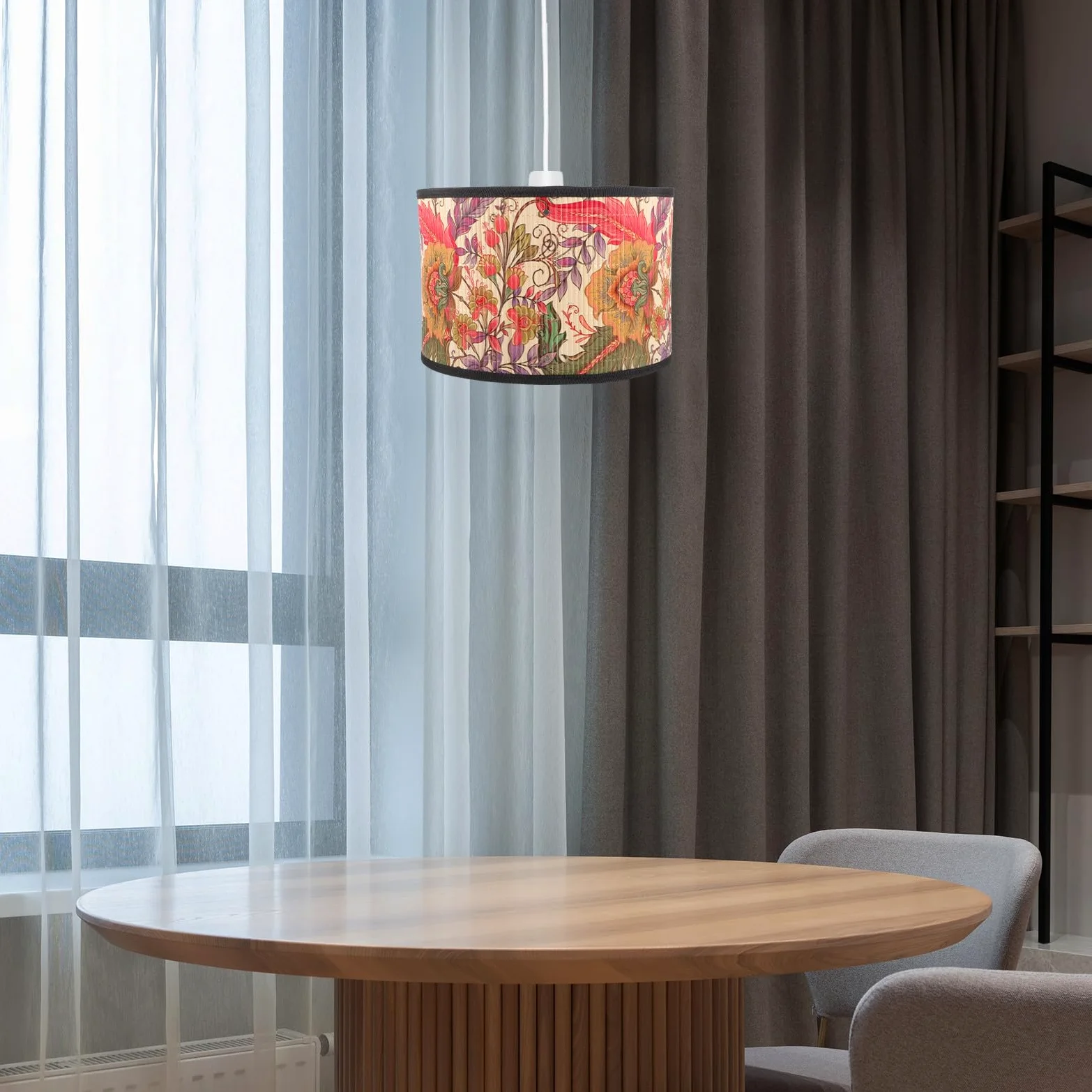 Paralume Struttura Stabile Motivo Floreale in Bambù per Lampada da Tavolo Design Elegante e Adatto a Portalampade E27 per Soggiorno o Camera da Letto