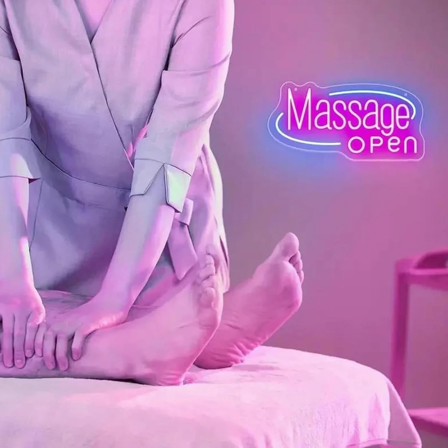 Generico Massaggio per insegna al neon per sala massaggi segnaletica aziendale spa salone di bellezza, centro benessere appeso