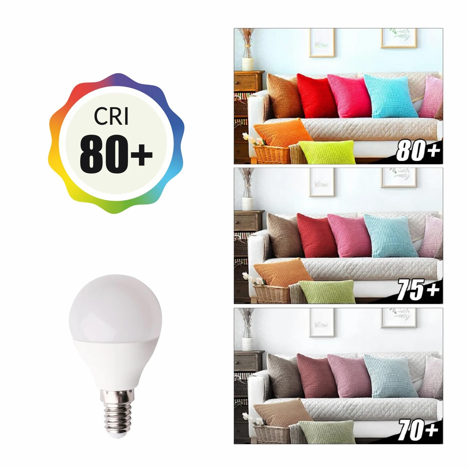 LED ATOMANT 100x Lampadina LED E14 G45 7W Bianco Freddo 630lm | Attacco piccolo
