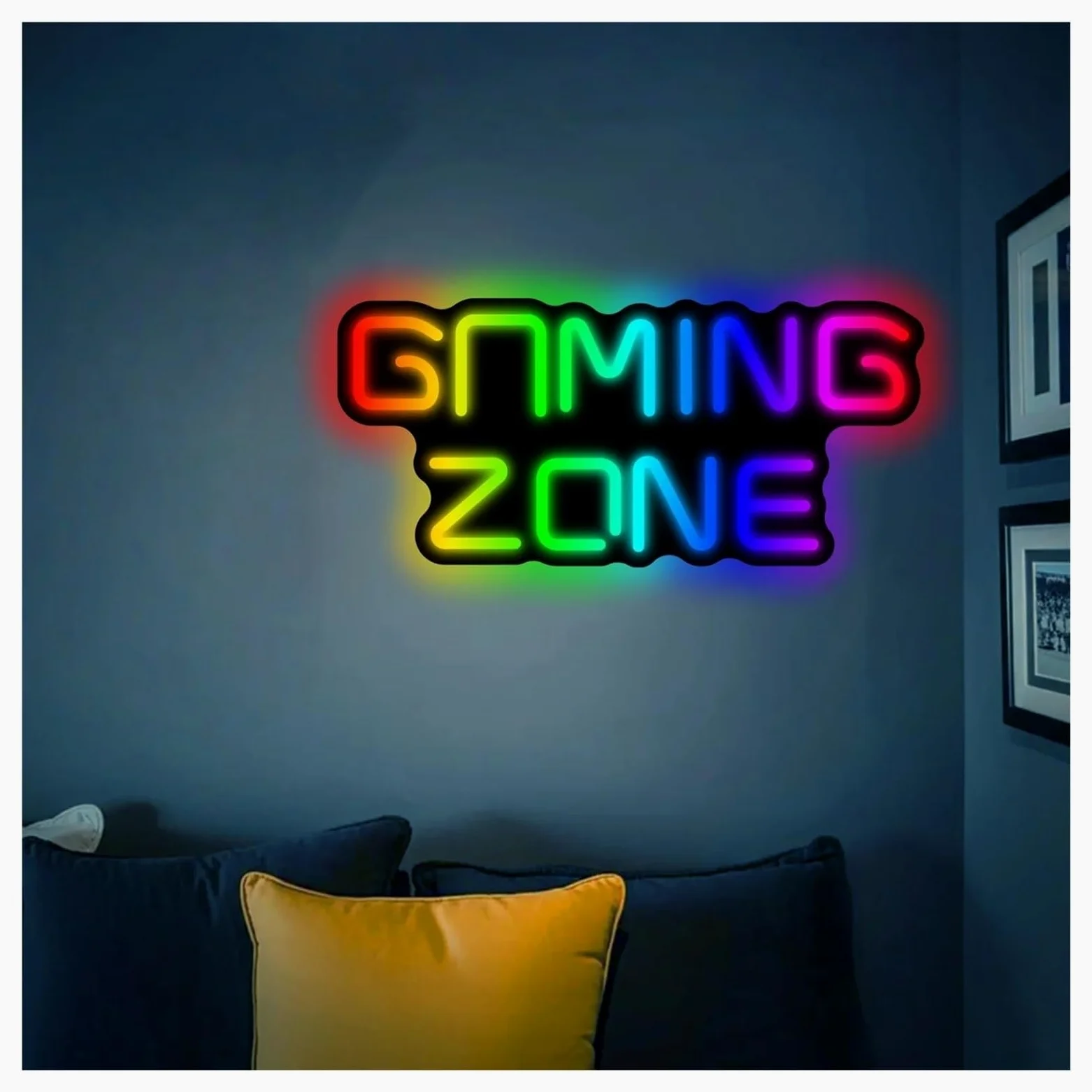 Insegna al Neon LED Insegna Al Neon Gaming Zone Con Luce Dimmerabile Per Sala Giochi Taverna, Camera Da Letto Amante Dei Videogiochi Negozio Festa Decorazione 40.6cmx18.6cm