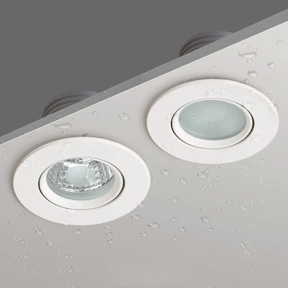 Faretto LED da Incasso IP65 Impermeabile per Doccia da Bagno, Lampada da Incasso Rotonda da 3 W, faretto LED da Esterno Bianco Caldo AC110V-240V 3000 K