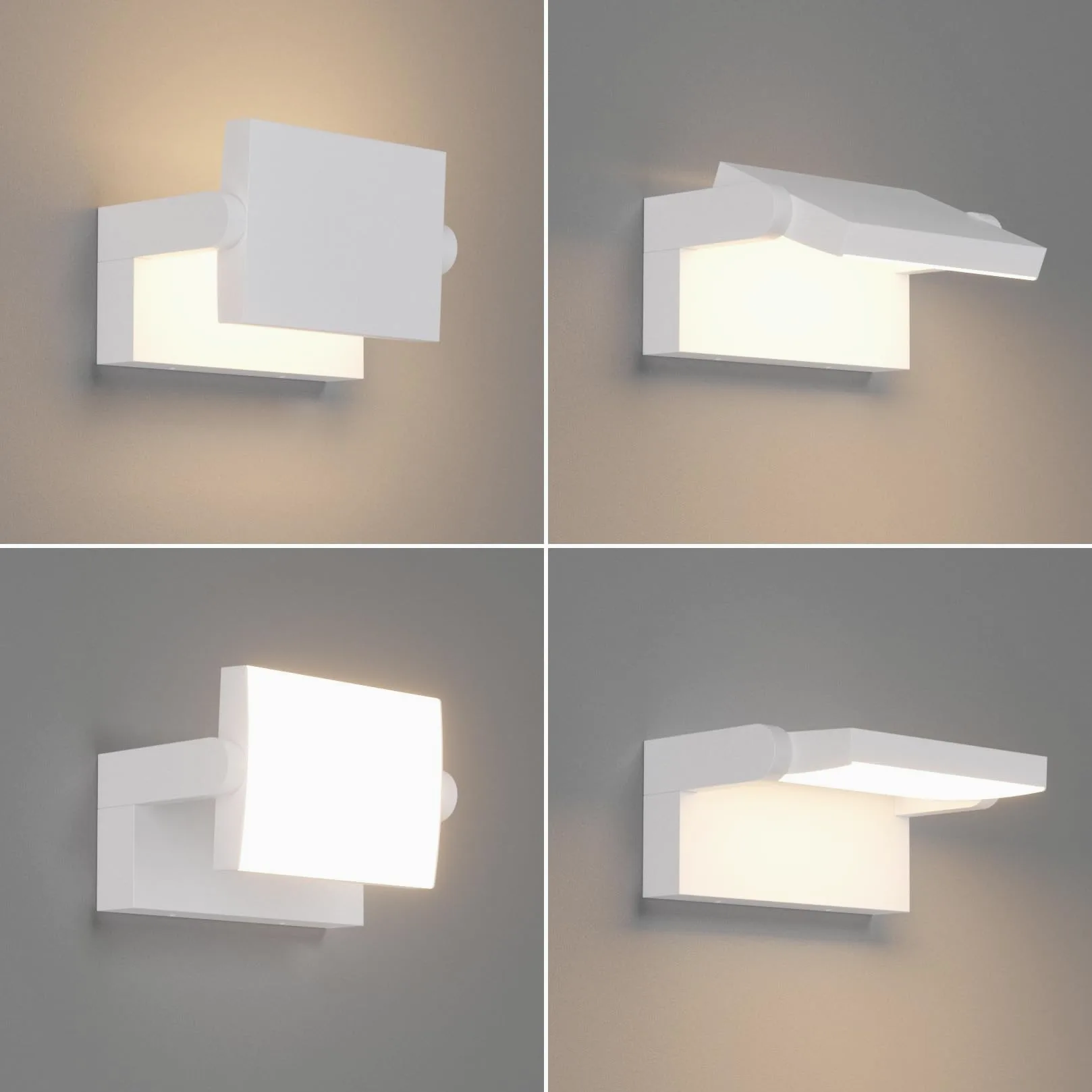 Klighten 24W Lampade da Parete LED Esterno Interno IP65, Lampade Esterno Orientabile Applique Moderno da Parete in Alluminio per Corridoio Ingresso Giardini, Bianco Caldo 2700K-3000K, Bianca